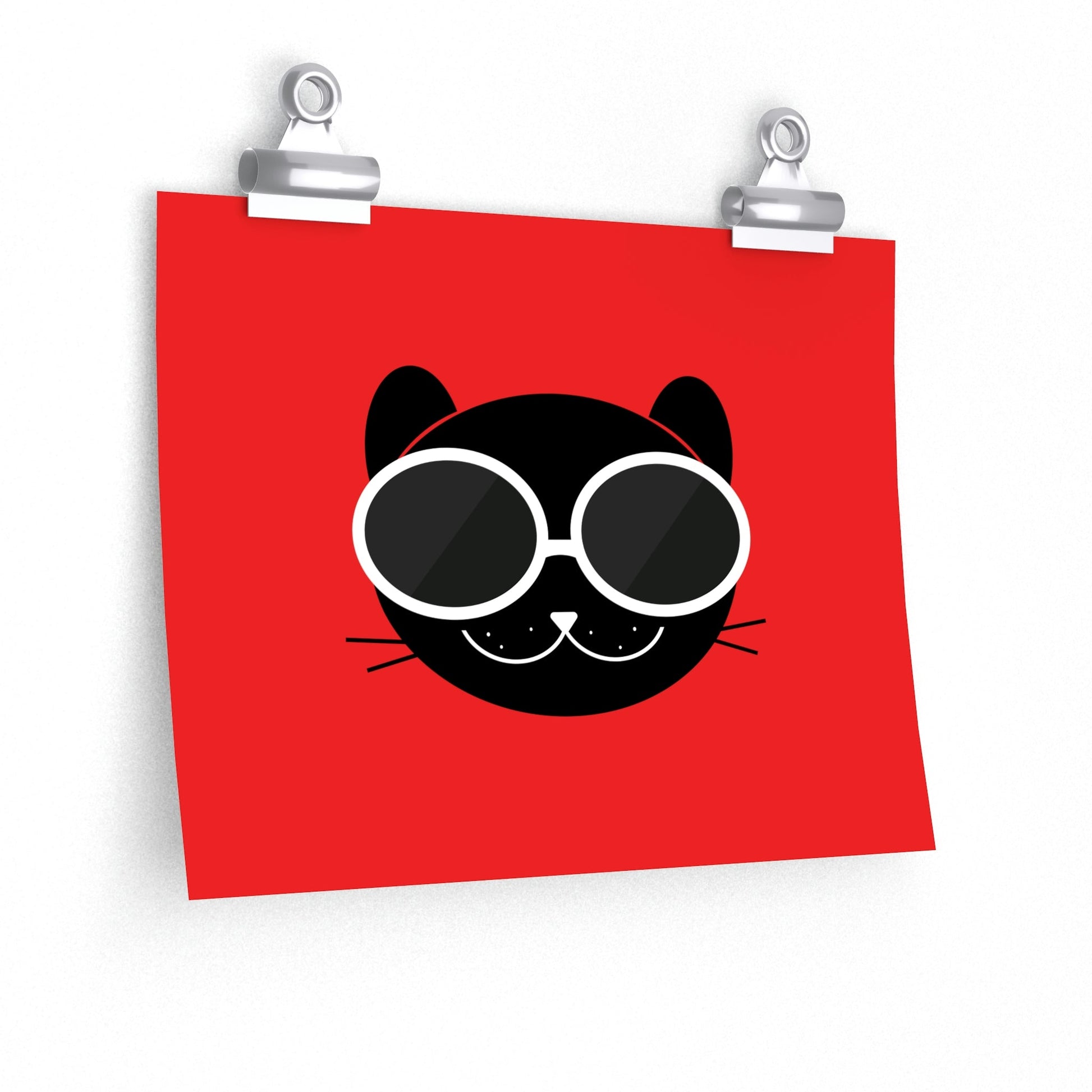 Anime Cute Black Cat Minimal Art Premium Matte Horizontal Posters Ichaku [Perfect Gifts Selection]