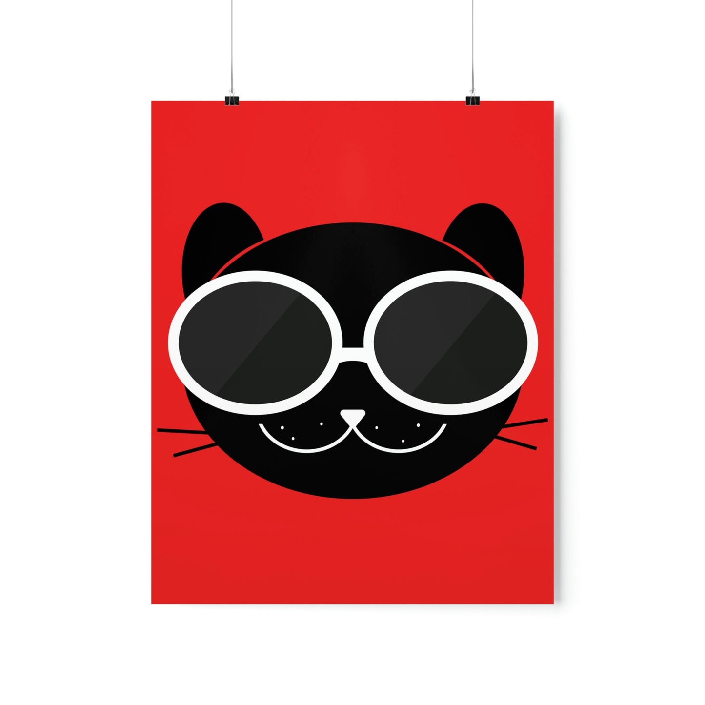 Anime Cute Black Cat Minimal Art Premium Matte Vertical Posters Ichaku [Perfect Gifts Selection]