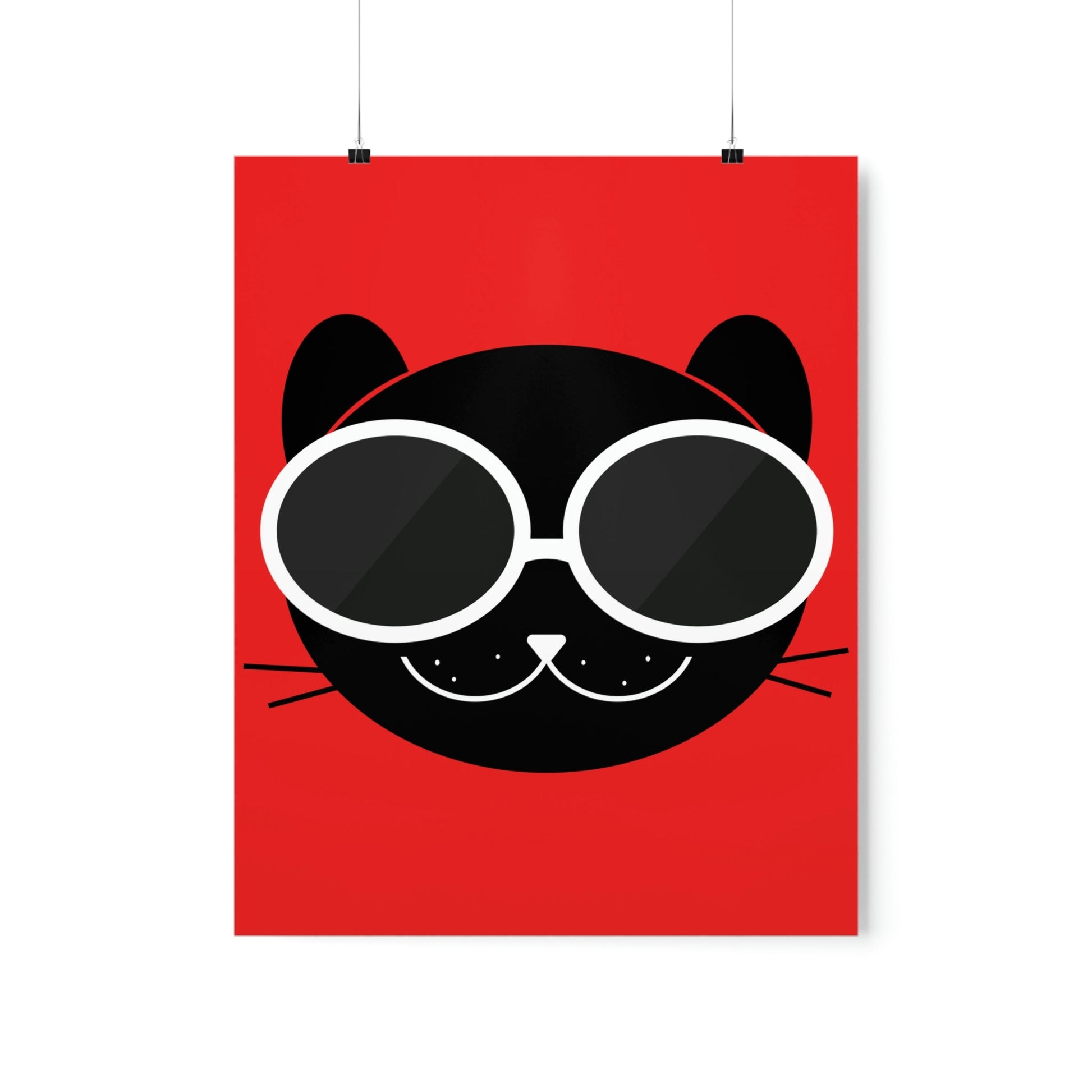 Anime Cute Black Cat Minimal Art Premium Matte Vertical Posters Ichaku [Perfect Gifts Selection]