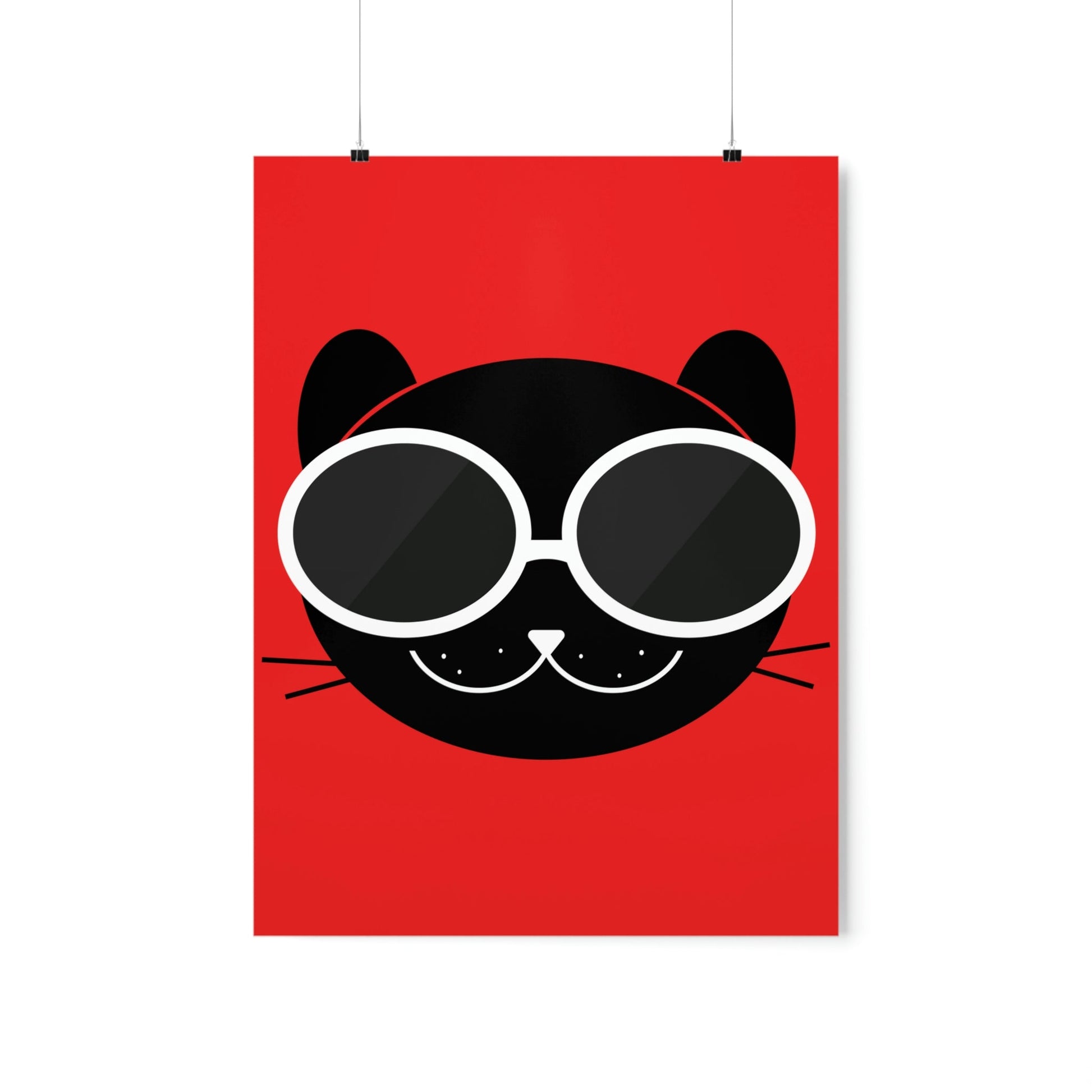 Anime Cute Black Cat Minimal Art Premium Matte Vertical Posters Ichaku [Perfect Gifts Selection]