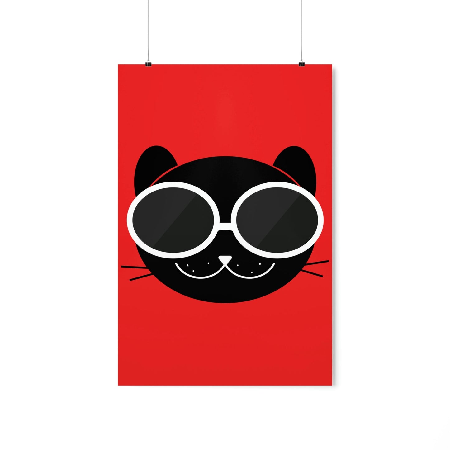 Anime Cute Black Cat Minimal Art Premium Matte Vertical Posters Ichaku [Perfect Gifts Selection]