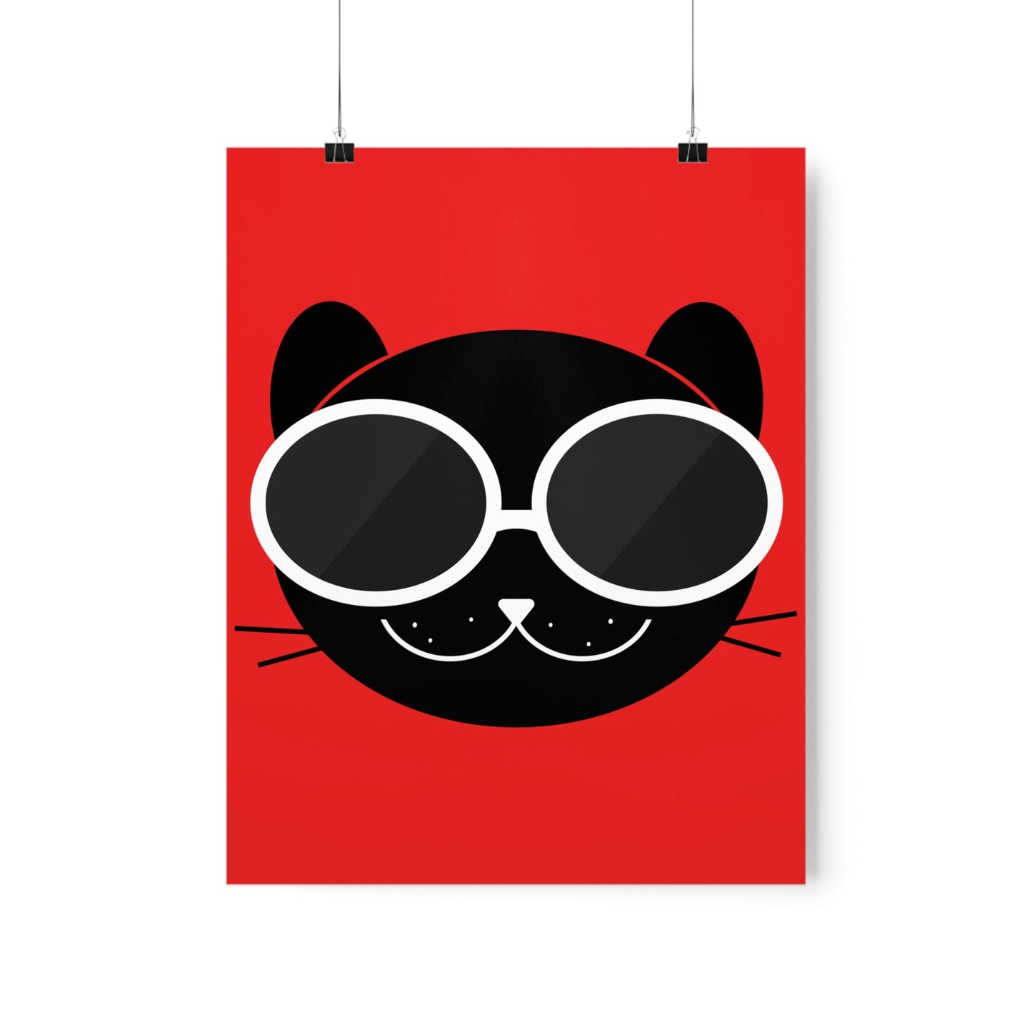 Anime Cute Black Cat Minimal Art Premium Matte Vertical Posters Ichaku [Perfect Gifts Selection]