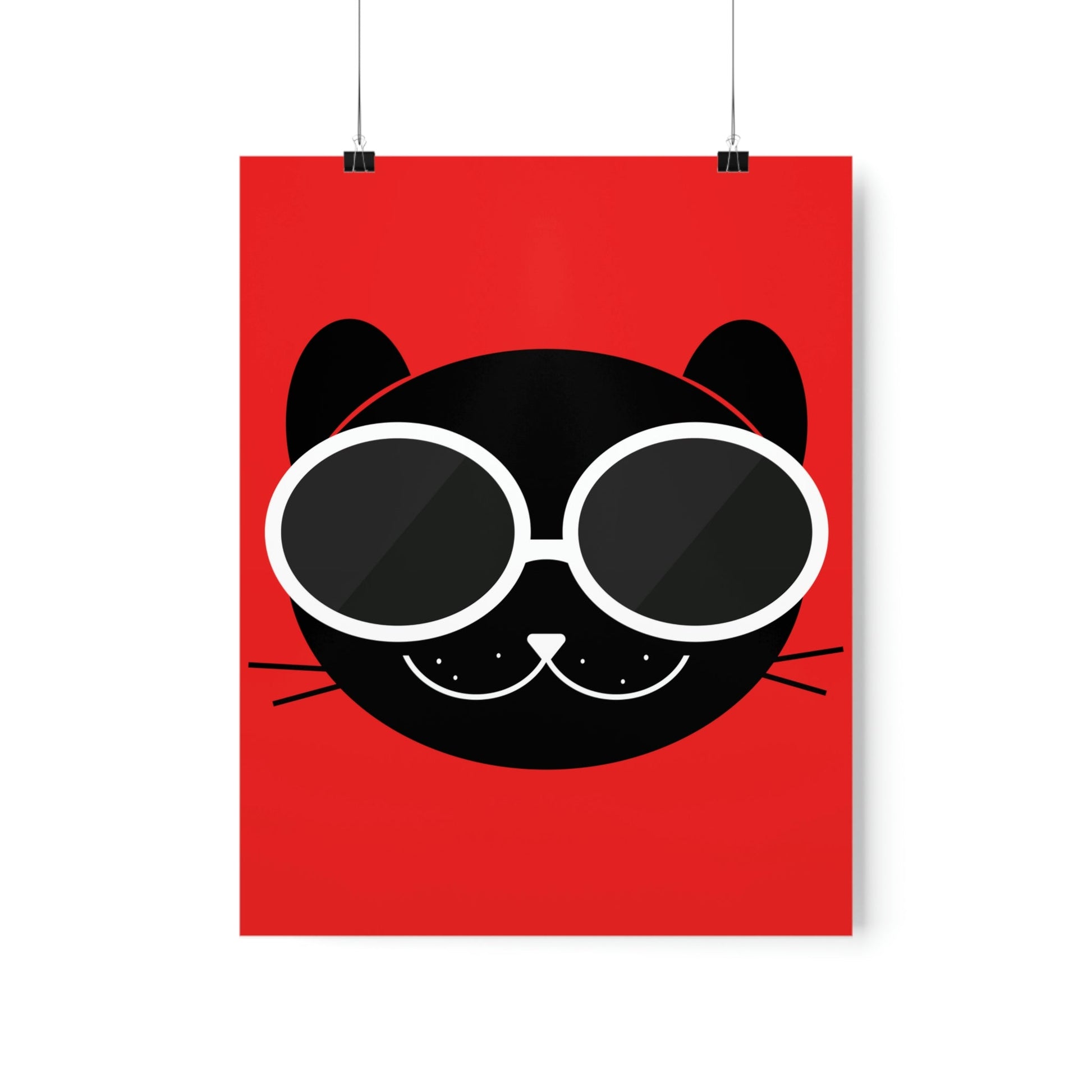 Anime Cute Black Cat Minimal Art Premium Matte Vertical Posters Ichaku [Perfect Gifts Selection]