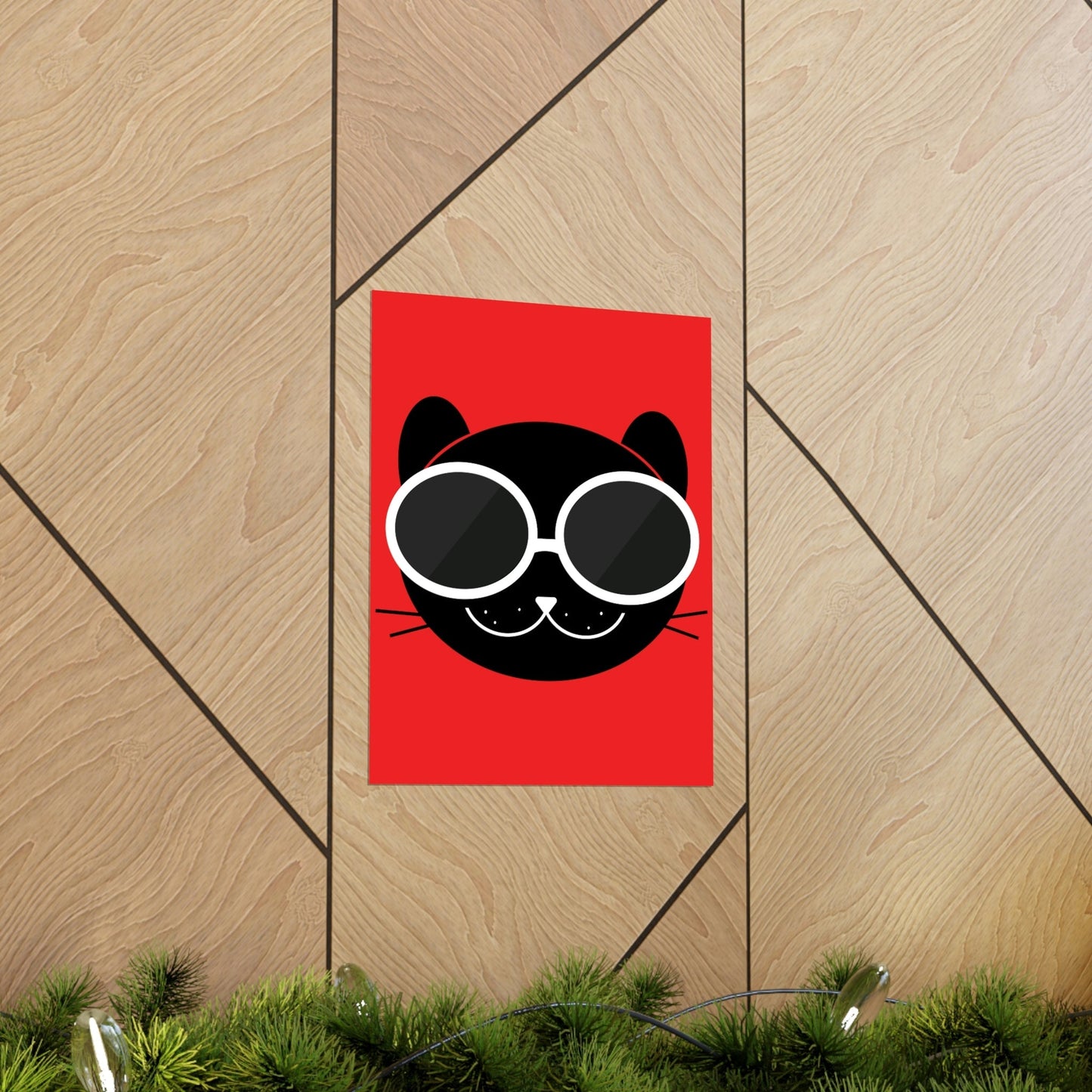 Anime Cute Black Cat Minimal Art Premium Matte Vertical Posters Ichaku [Perfect Gifts Selection]