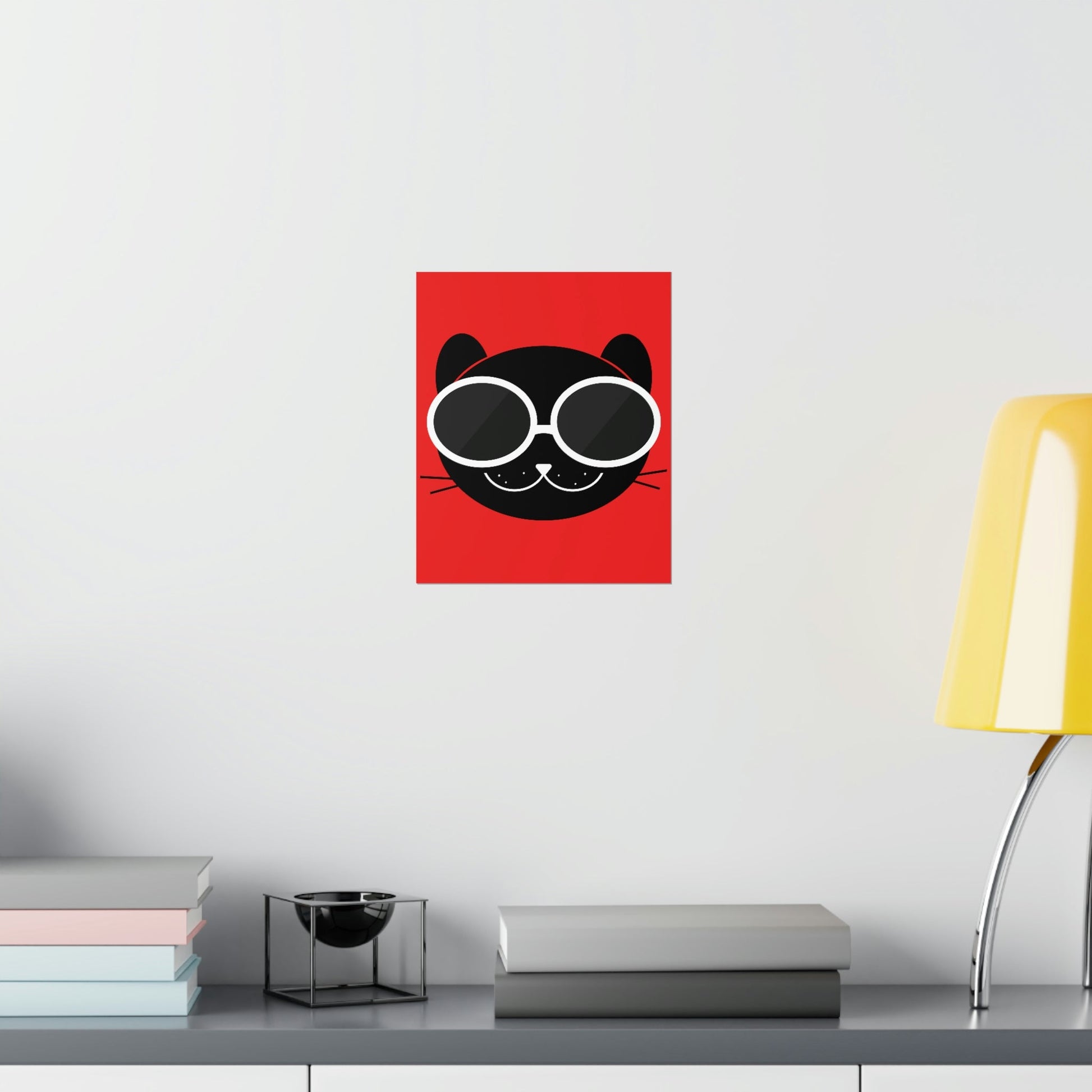 Anime Cute Black Cat Minimal Art Premium Matte Vertical Posters Ichaku [Perfect Gifts Selection]