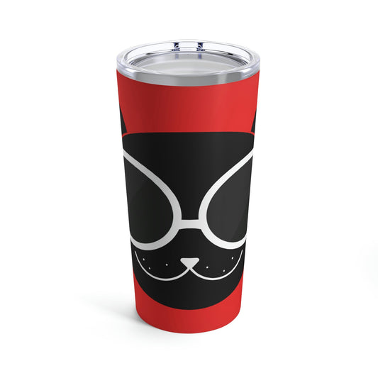 Anime Cute Black Cat Minimal Art Stainless Steel Hot or Cold Vacuum Tumbler 20oz Ichaku [Perfect Gifts Selection]