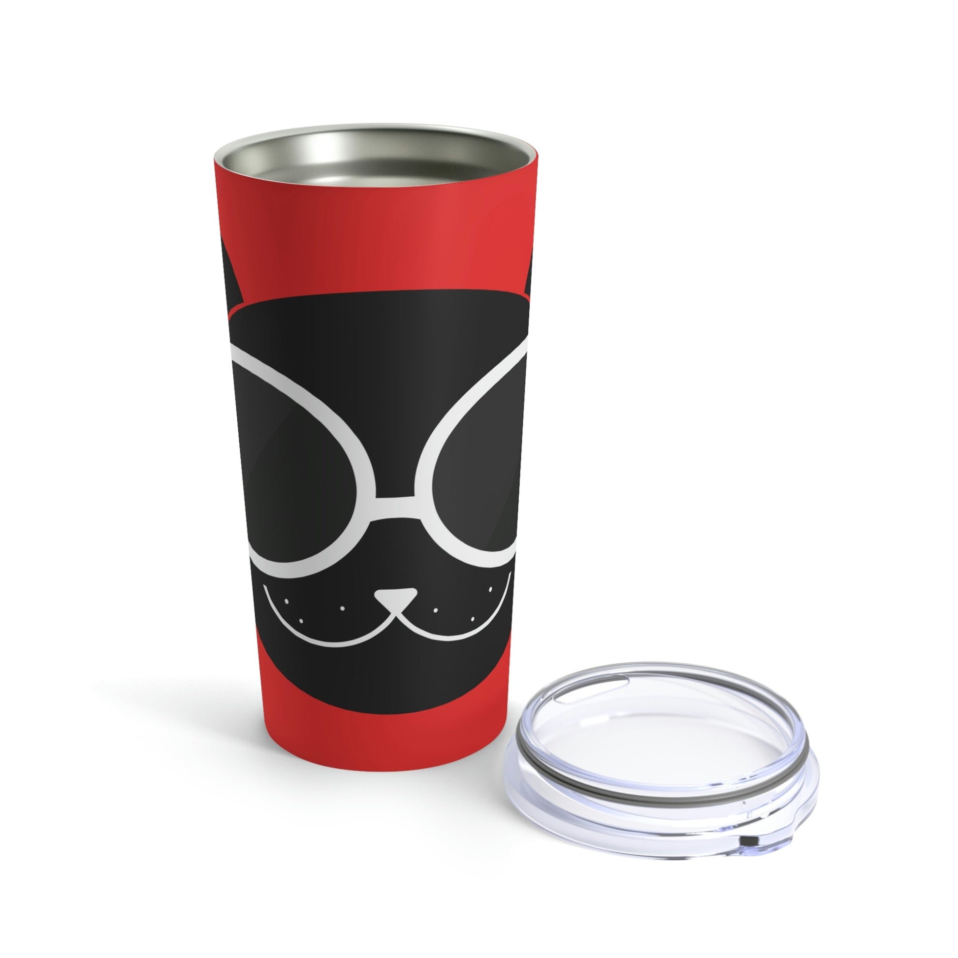 Anime Cute Black Cat Minimal Art Stainless Steel Hot or Cold Vacuum Tumbler 20oz Ichaku [Perfect Gifts Selection]
