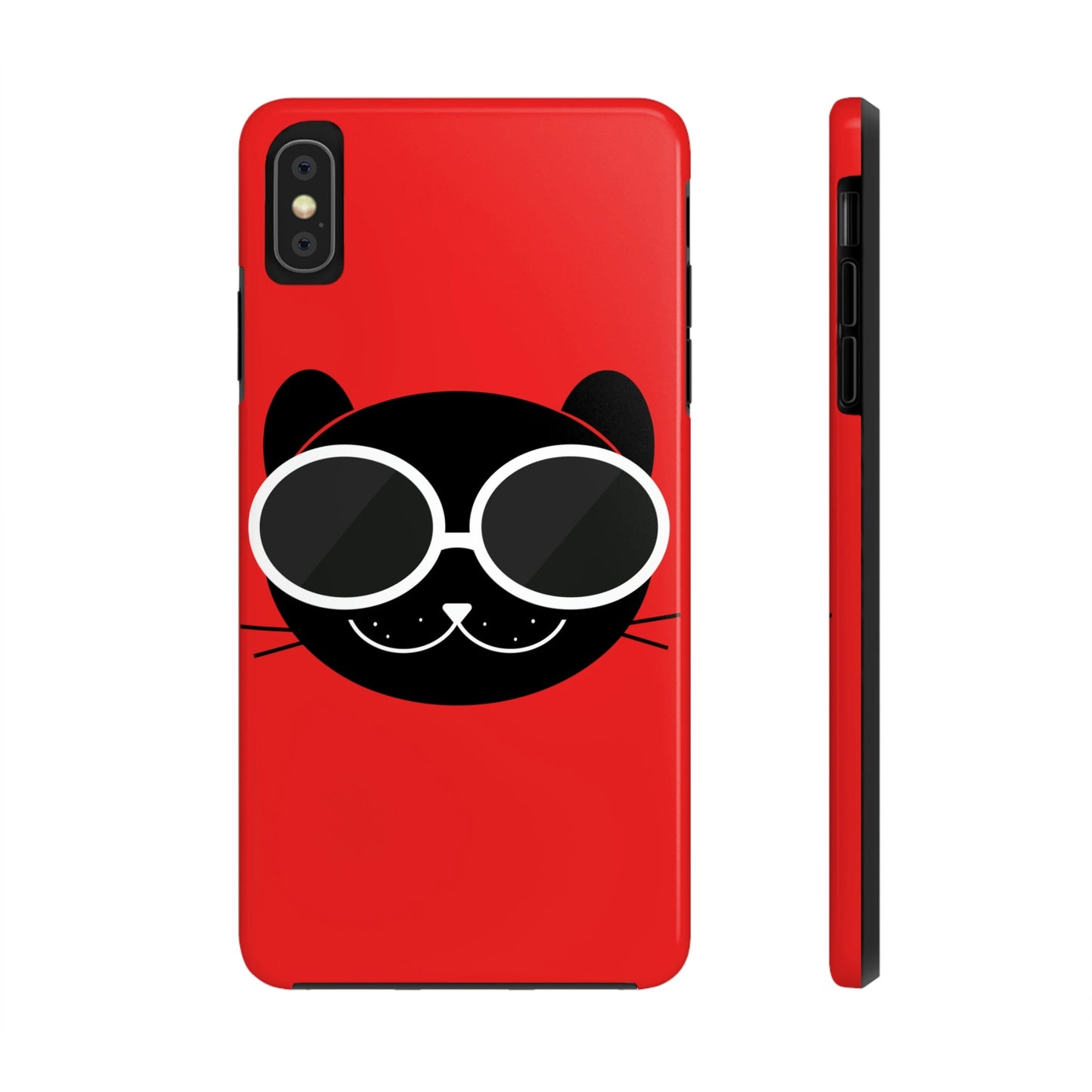 Anime Cute Black Cat Minimal Art Tough Phone Cases Case-Mate Ichaku [Perfect Gifts Selection]