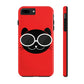 Anime Cute Black Cat Minimal Art Tough Phone Cases Case-Mate Ichaku [Perfect Gifts Selection]