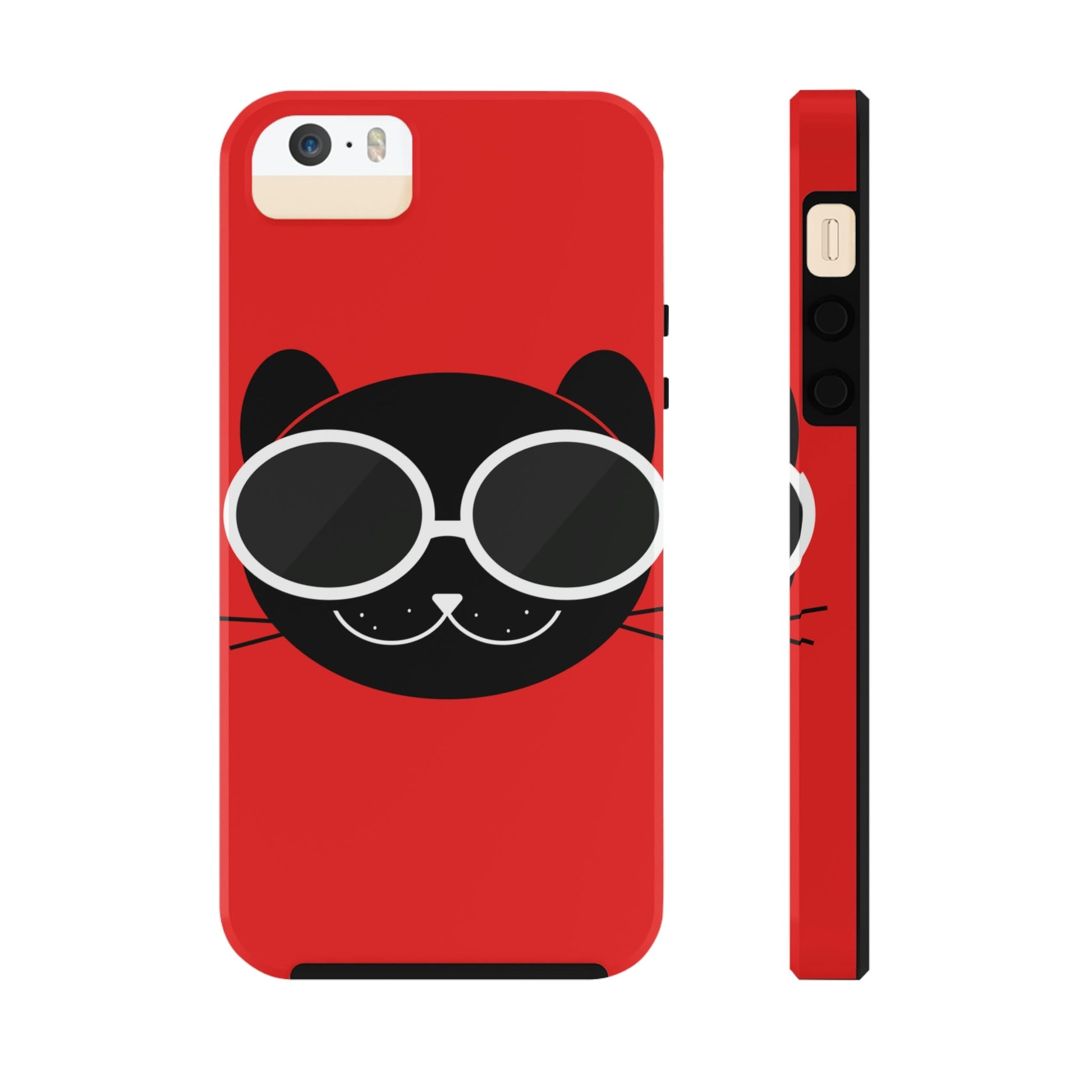 Anime Cute Black Cat Minimal Art Tough Phone Cases Case-Mate Ichaku [Perfect Gifts Selection]