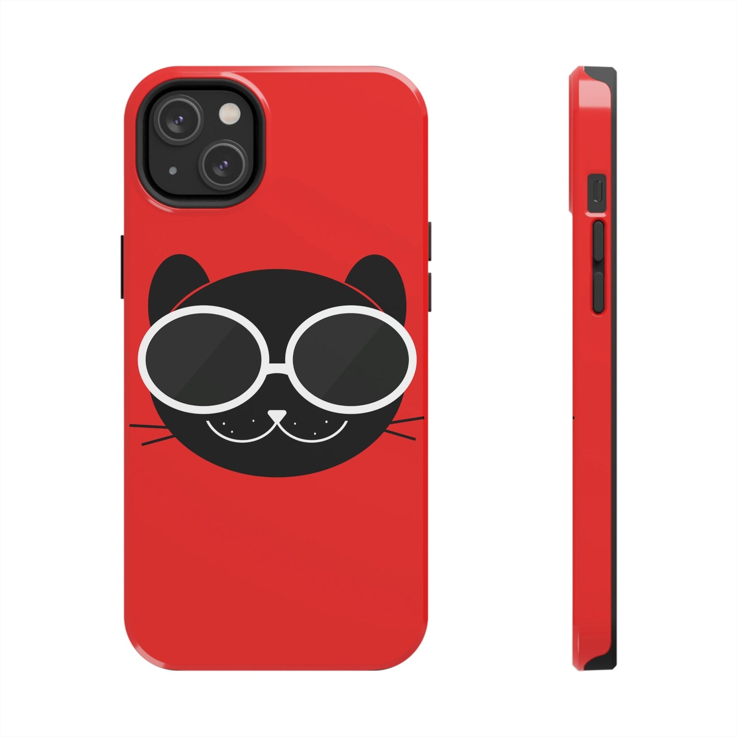 Anime Cute Black Cat Minimal Art Tough Phone Cases Case-Mate Ichaku [Perfect Gifts Selection]