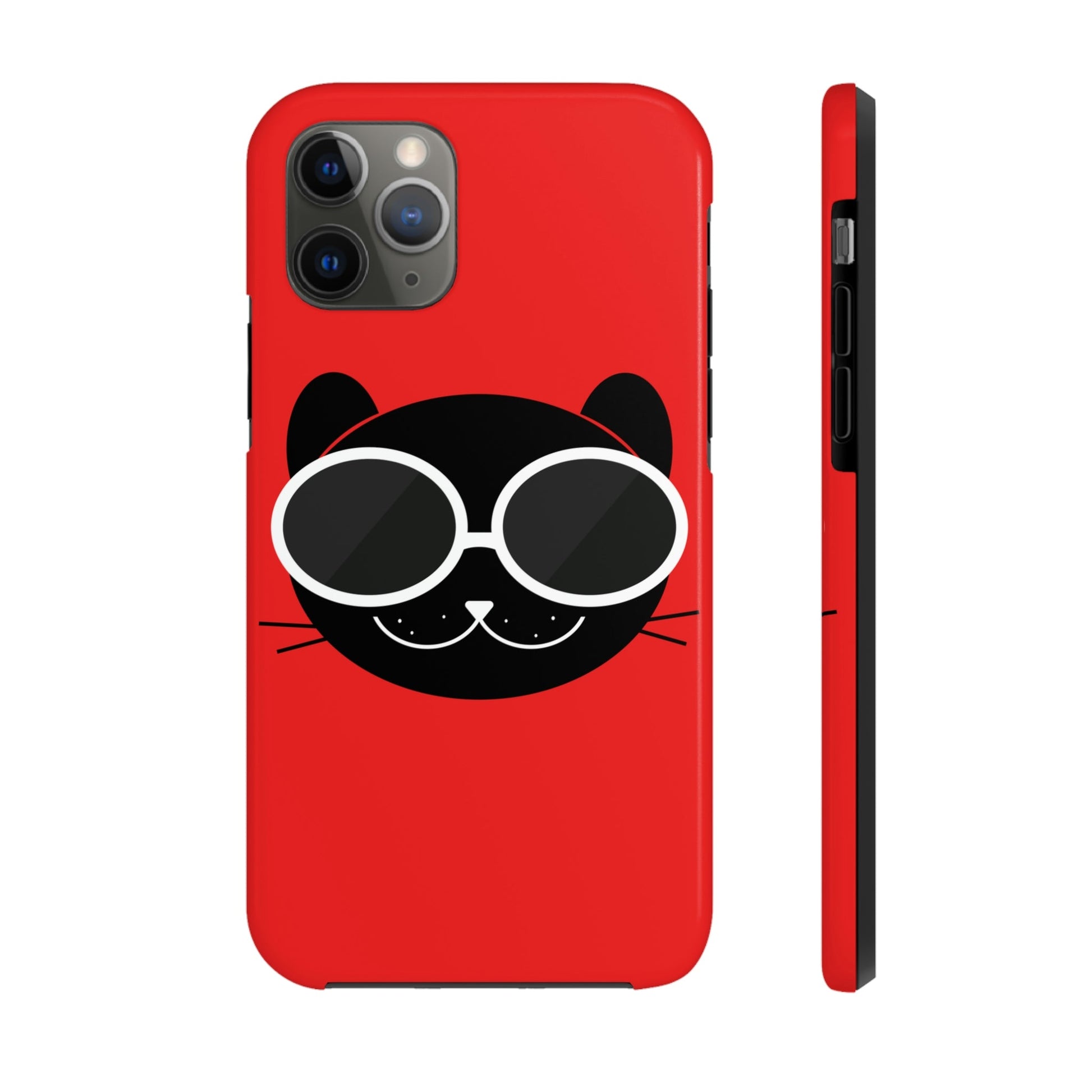 Anime Cute Black Cat Minimal Art Tough Phone Cases Case-Mate Ichaku [Perfect Gifts Selection]