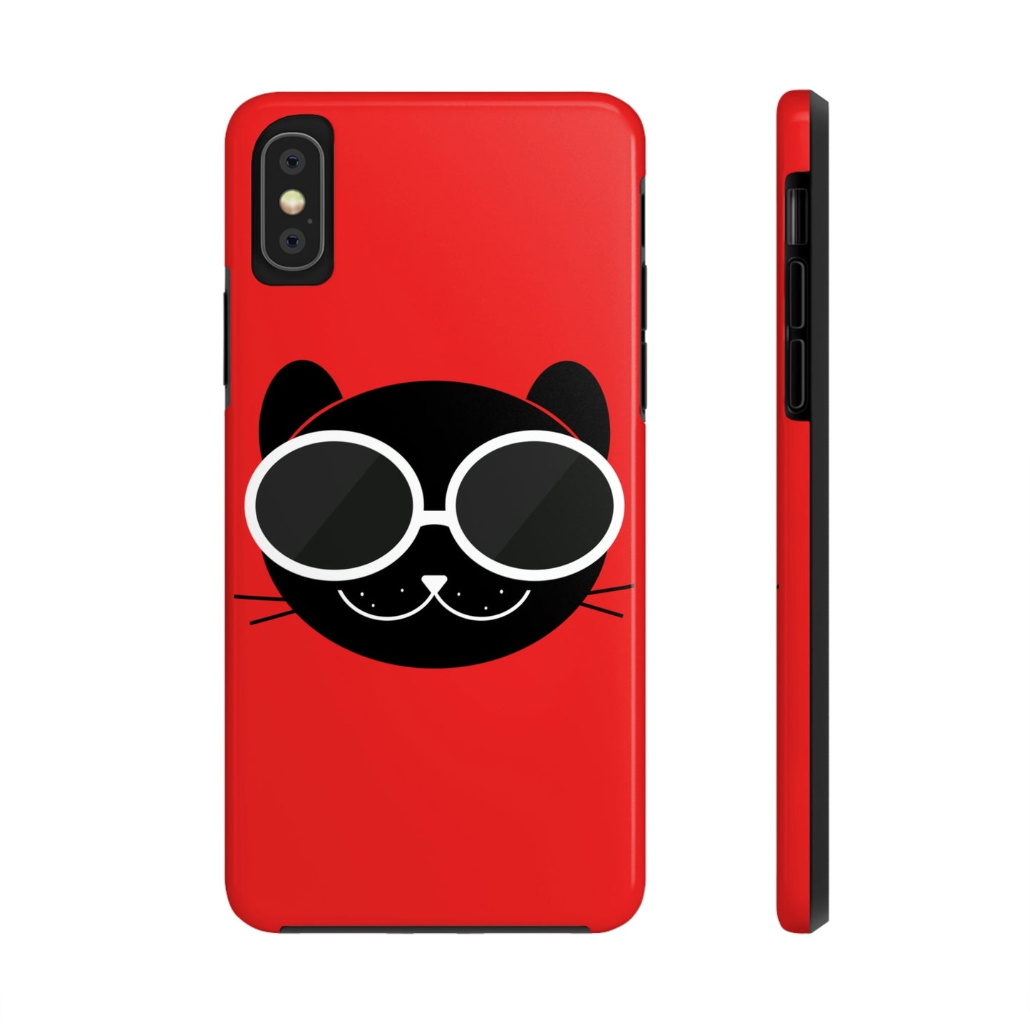 Anime Cute Black Cat Minimal Art Tough Phone Cases Case-Mate Ichaku [Perfect Gifts Selection]