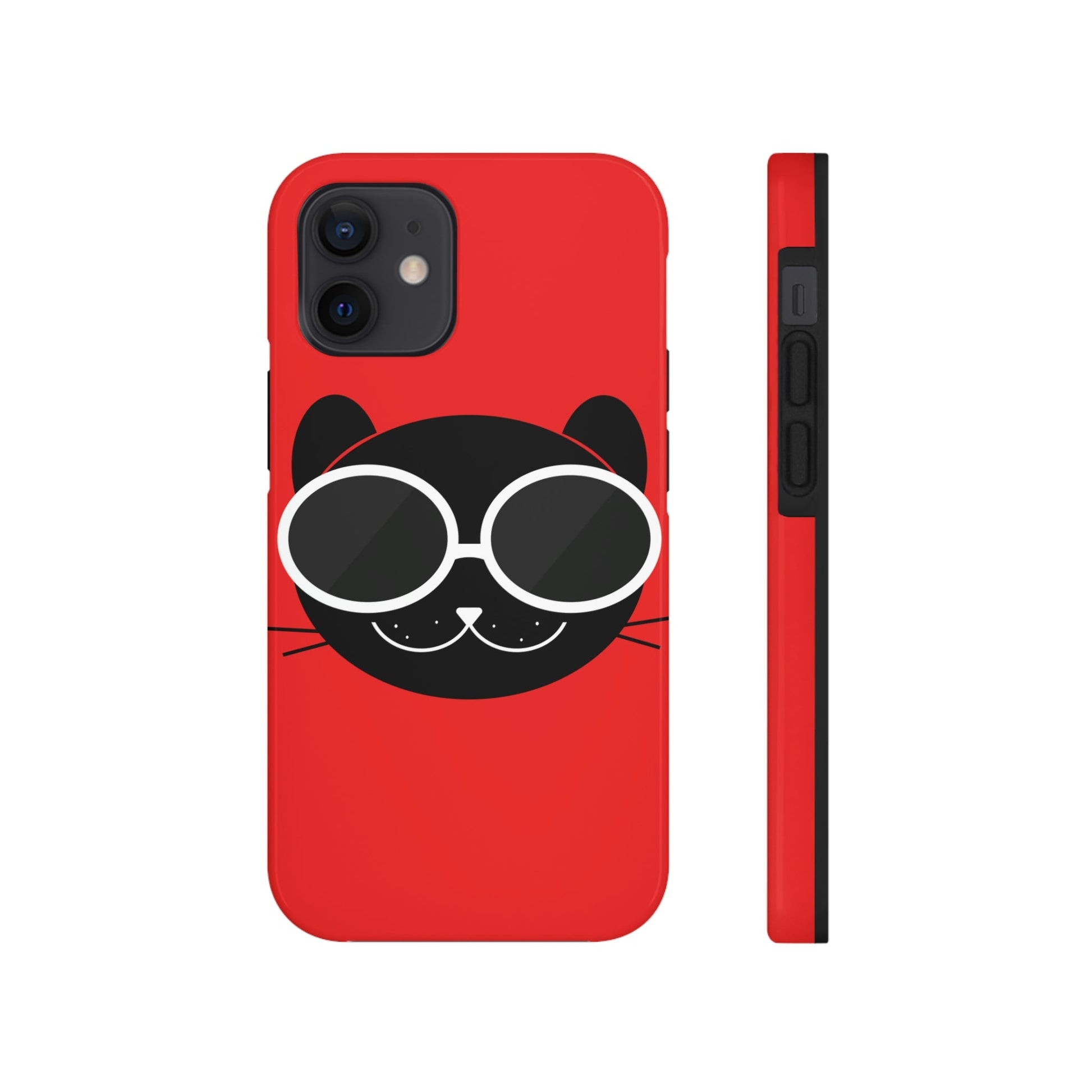 Anime Cute Black Cat Minimal Art Tough Phone Cases Case-Mate Ichaku [Perfect Gifts Selection]