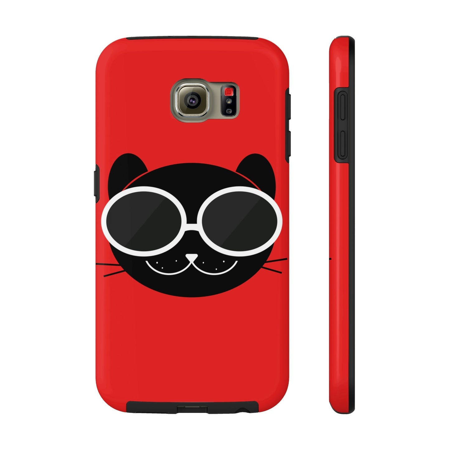 Anime Cute Black Cat Minimal Art Tough Phone Cases Case-Mate Ichaku [Perfect Gifts Selection]