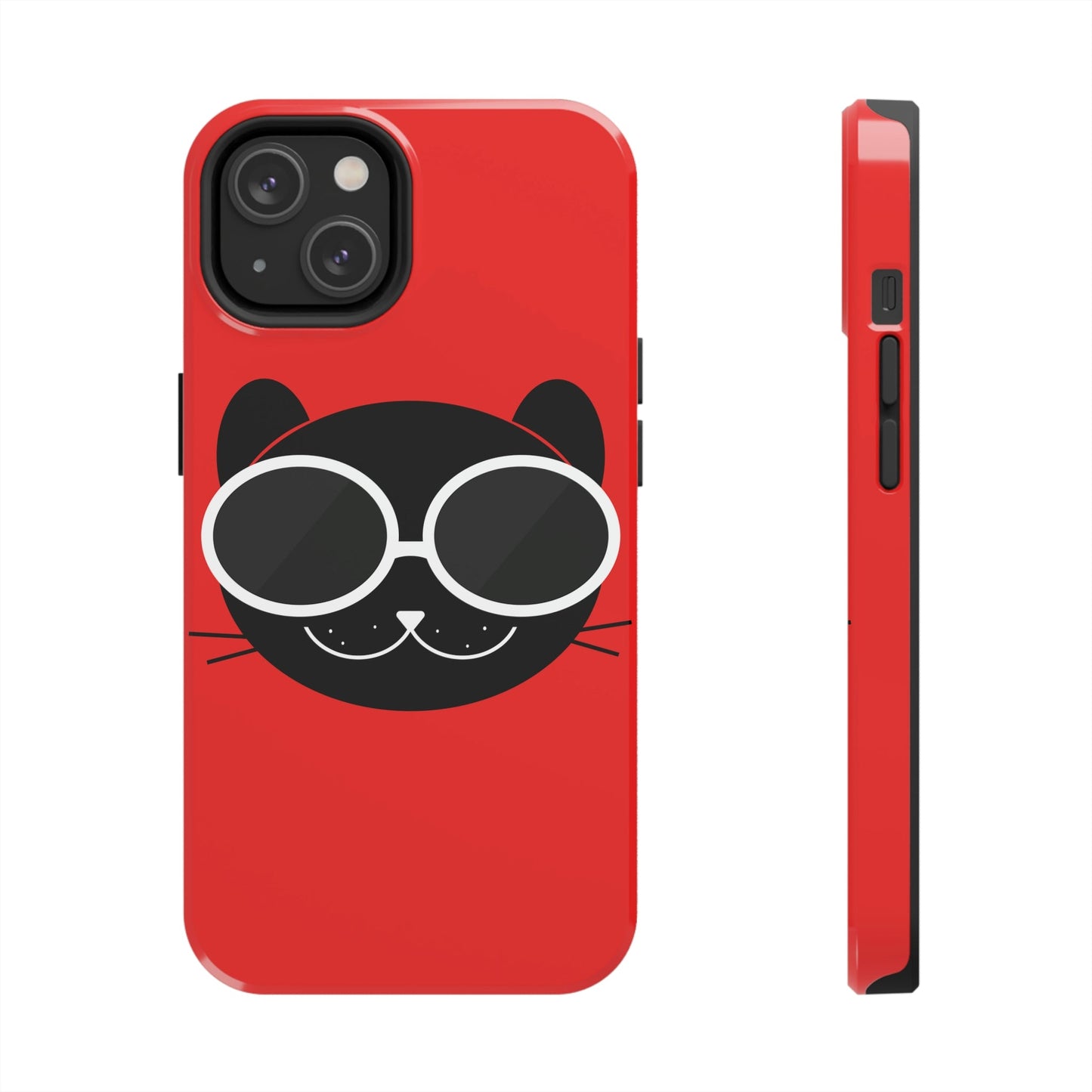 Anime Cute Black Cat Minimal Art Tough Phone Cases Case-Mate Ichaku [Perfect Gifts Selection]