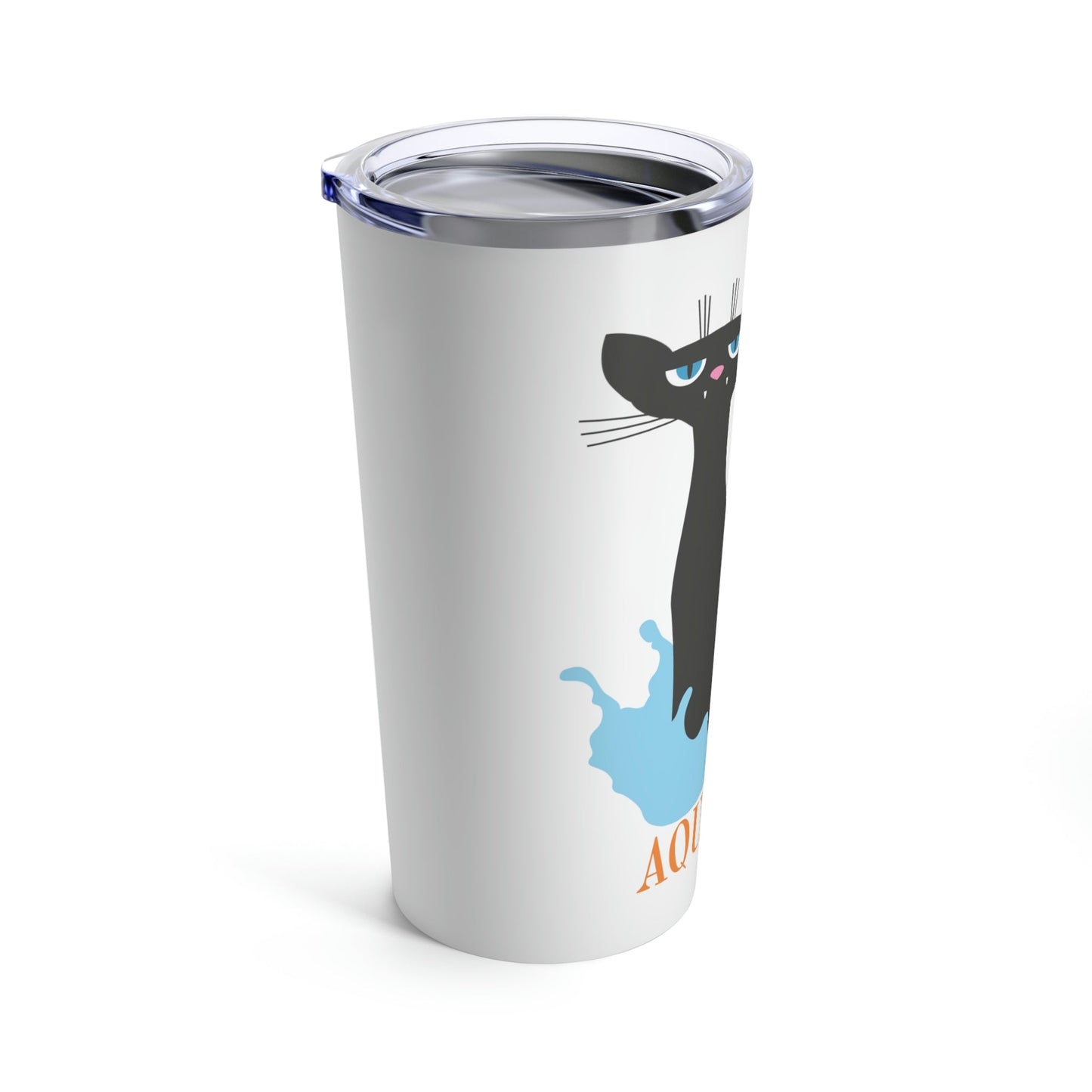 Aquarius Cat Zodiac Sign Stainless Steel Hot or Cold Vacuum Tumbler 20oz Ichaku [Perfect Gifts Selection]