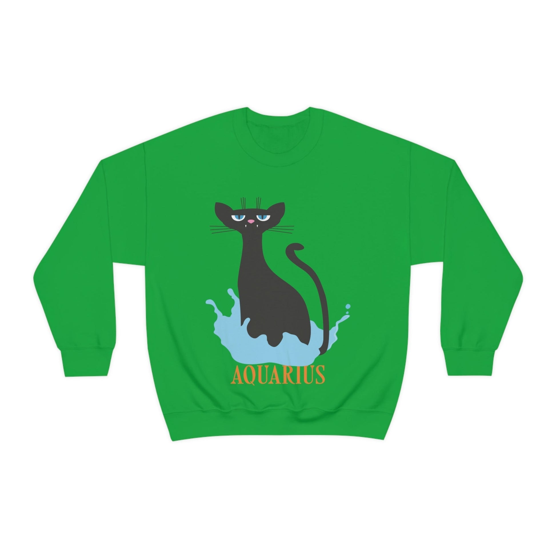 Aquarius Cat Zodiac Unisex Heavy Blend™ Crewneck Sweatshirt Ichaku [Perfect Gifts Selection]