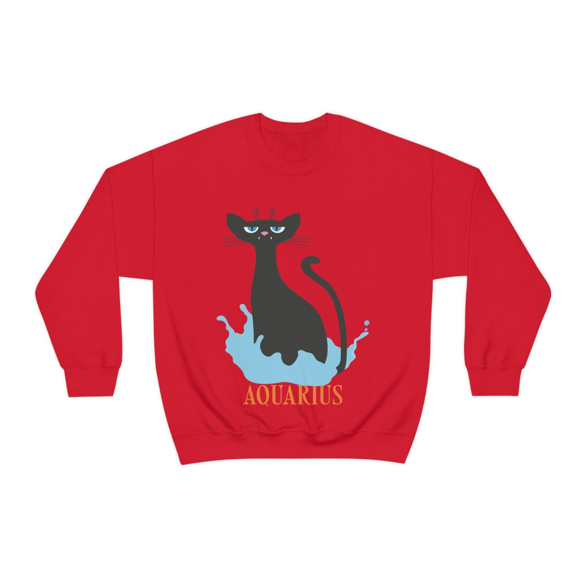 Aquarius Cat Zodiac Unisex Heavy Blend™ Crewneck Sweatshirt Ichaku [Perfect Gifts Selection]