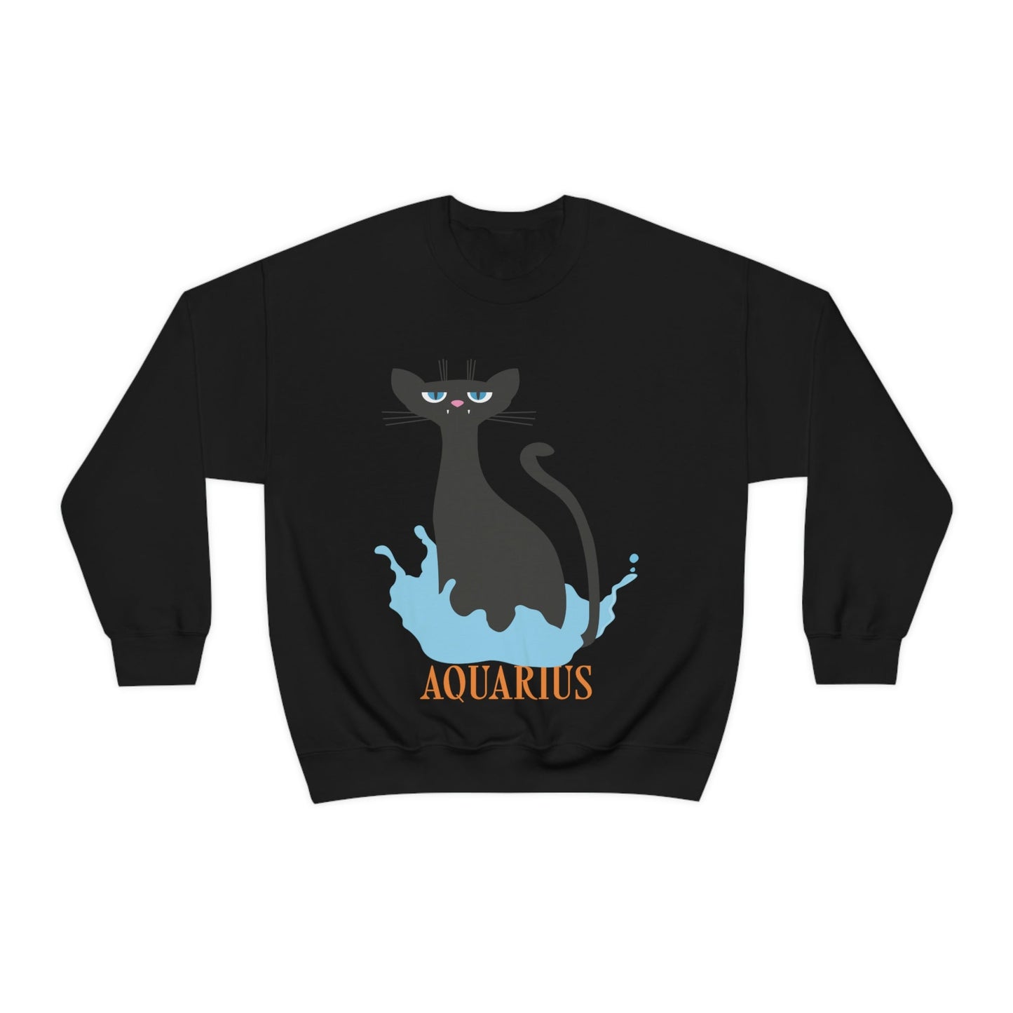 Aquarius Cat Zodiac Unisex Heavy Blend™ Crewneck Sweatshirt Ichaku [Perfect Gifts Selection]