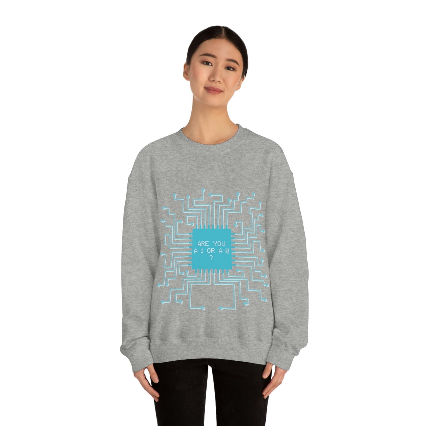 Are You A 1 Or A 0 IT Funny Quotes Unisex Heavy Blend™ Crewneck Sweatshirt Ichaku [Perfect Gifts Selection]