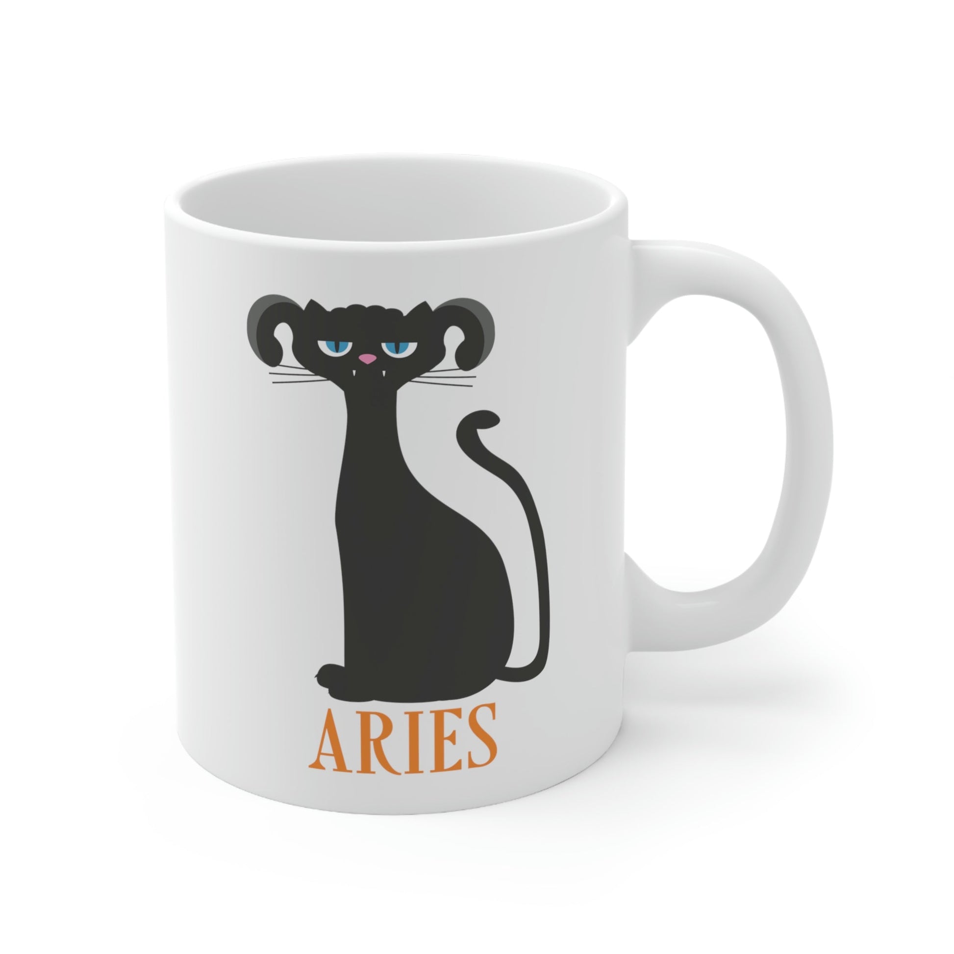 Aries Cat Zodiac Sign Ceramic Mug 11oz Ichaku [Perfect Gifts Selection]