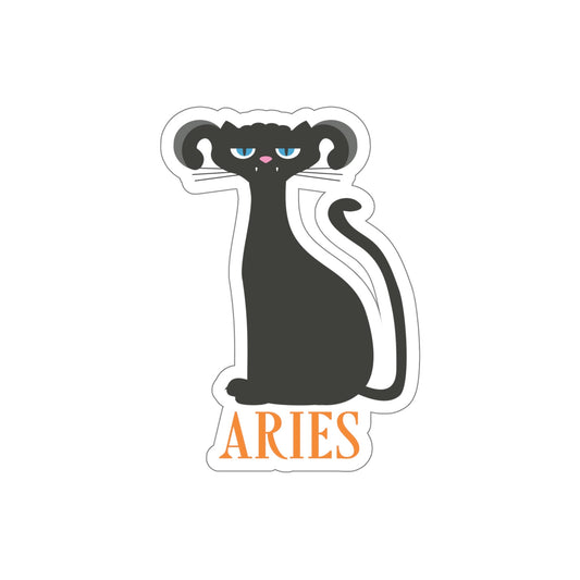 Aries Cat Zodiac Sign Die-Cut Sticker Ichaku [Perfect Gifts Selection]