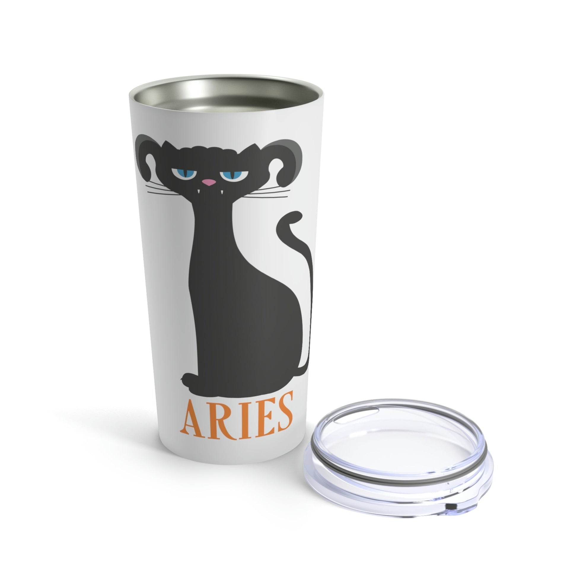 Aries Cat Zodiac Sign Stainless Steel Hot or Cold Vacuum Tumbler 20oz Ichaku [Perfect Gifts Selection]