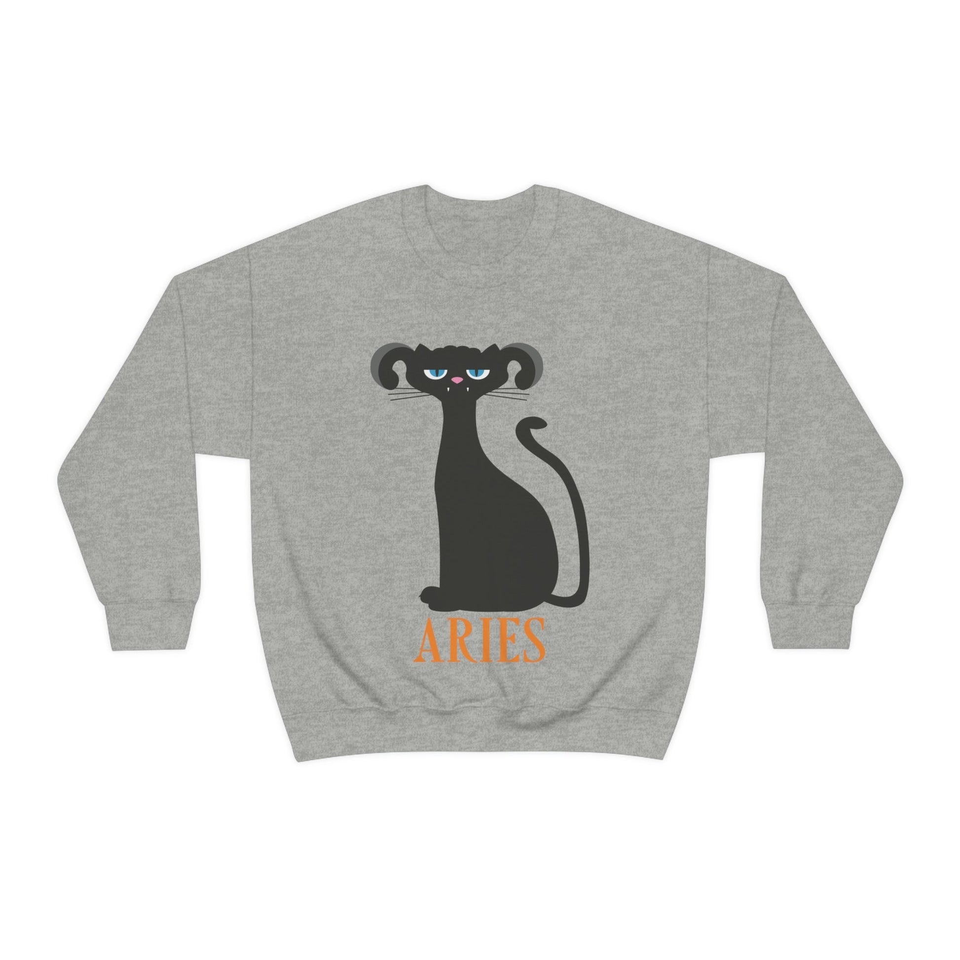 Aries Cat Zodiac Sign Unisex Heavy Blend™ Crewneck Sweatshirt Ichaku [Perfect Gifts Selection]