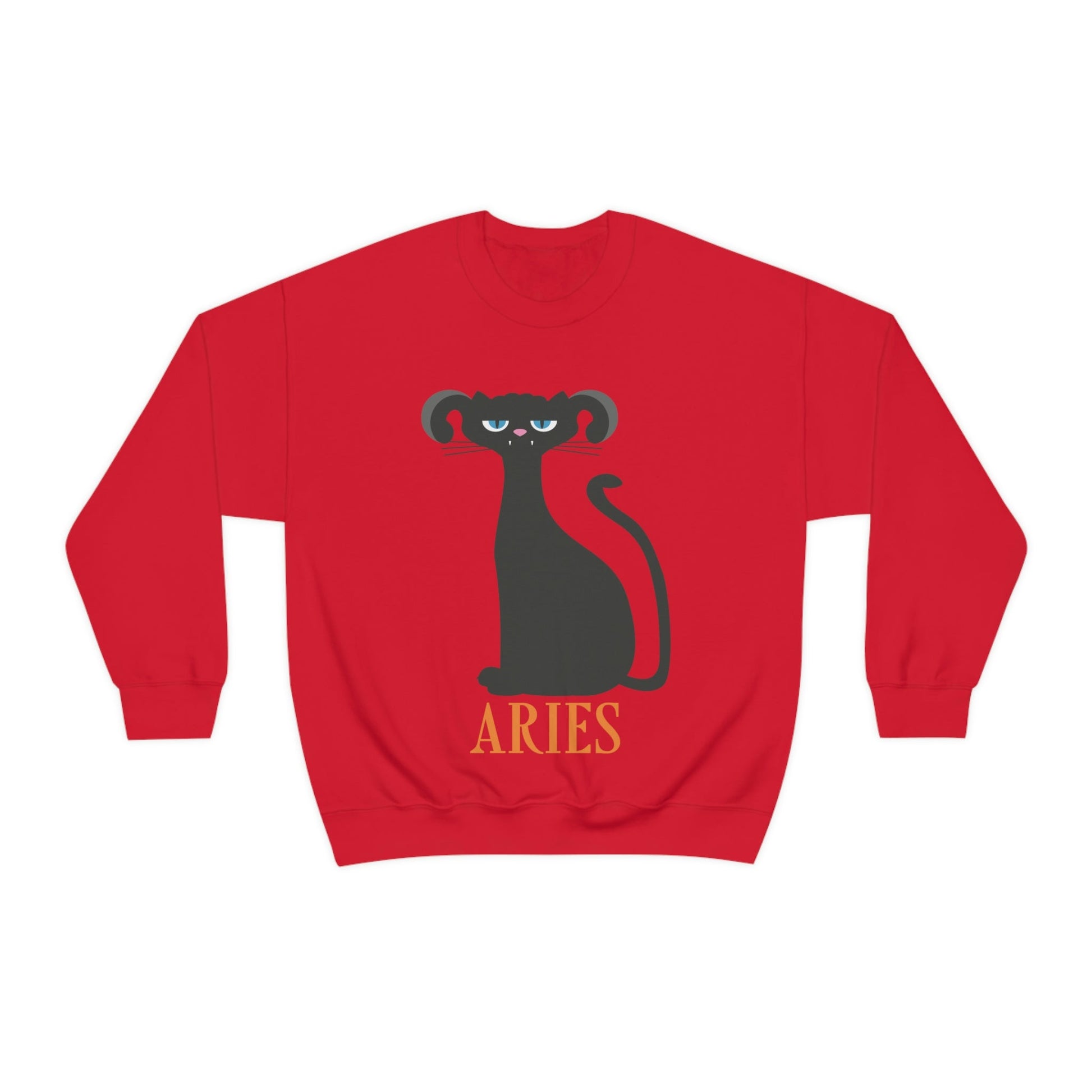 Aries Cat Zodiac Sign Unisex Heavy Blend™ Crewneck Sweatshirt Ichaku [Perfect Gifts Selection]