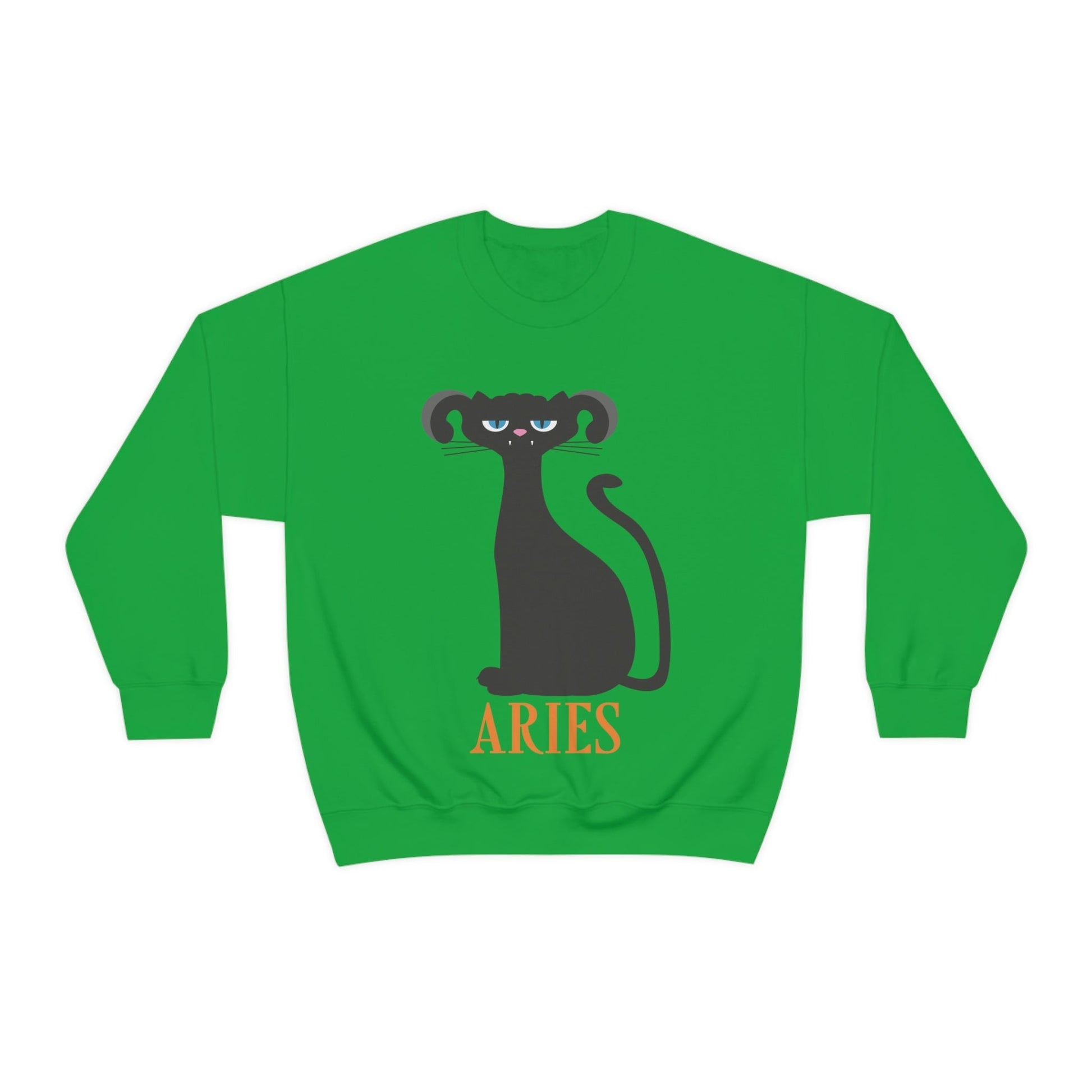 Aries Cat Zodiac Sign Unisex Heavy Blend™ Crewneck Sweatshirt Ichaku [Perfect Gifts Selection]