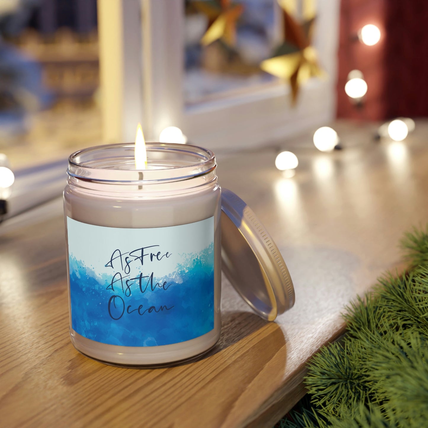 As Free As The Ocean Relationship Quotes Scented Candle Up to 60hSoy Wax 9oz Ichaku [Perfect Gifts Selection]