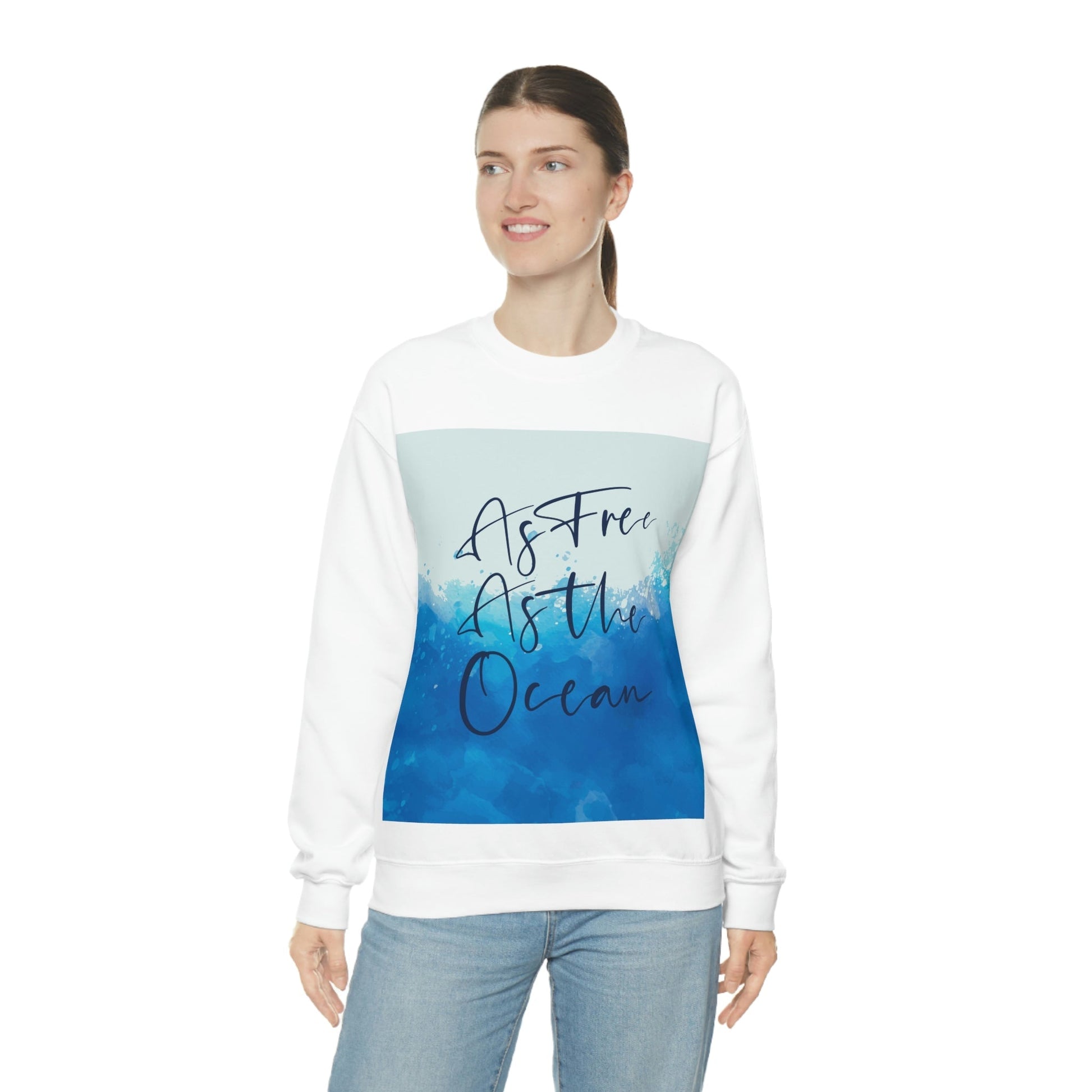 As Free As The Ocean Relationship Quotes Unisex Heavy Blend™ Crewneck Sweatshirt Ichaku [Perfect Gifts Selection]