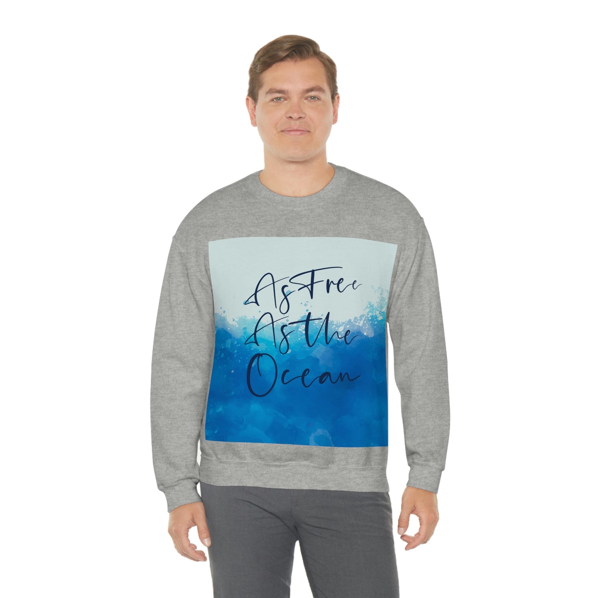 As Free As The Ocean Relationship Quotes Unisex Heavy Blend™ Crewneck Sweatshirt Ichaku [Perfect Gifts Selection]