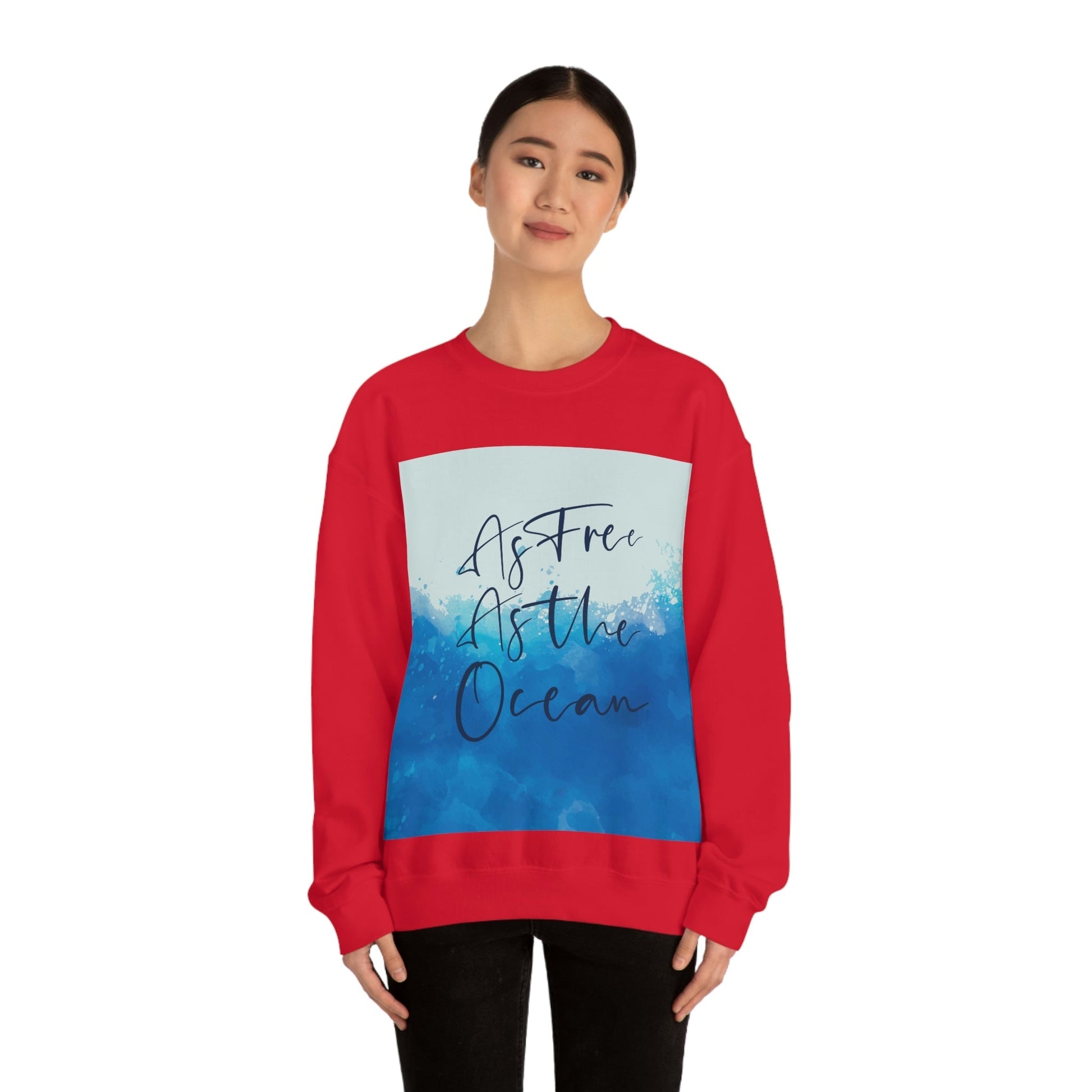 As Free As The Ocean Relationship Quotes Unisex Heavy Blend™ Crewneck Sweatshirt Ichaku [Perfect Gifts Selection]