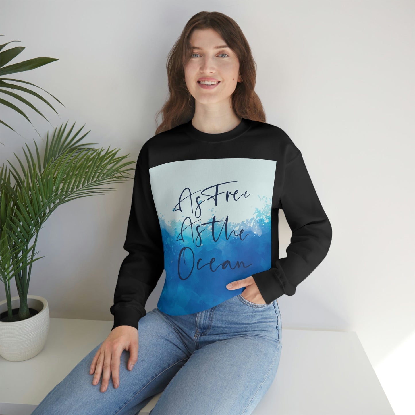 As Free As The Ocean Relationship Quotes Unisex Heavy Blend™ Crewneck Sweatshirt Ichaku [Perfect Gifts Selection]