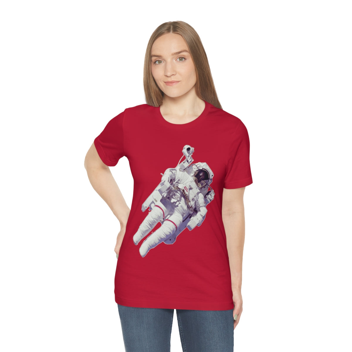 Astronaut In The Space Travel Unisex Jersey Short Sleeve T-Shirt Ichaku [Perfect Gifts Selection]