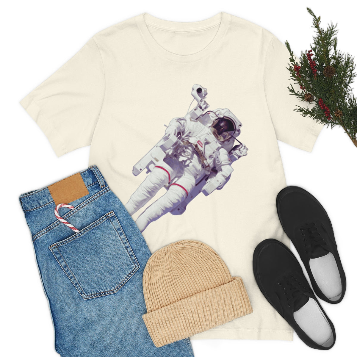 Astronaut In The Space Travel Unisex Jersey Short Sleeve T-Shirt Ichaku [Perfect Gifts Selection]