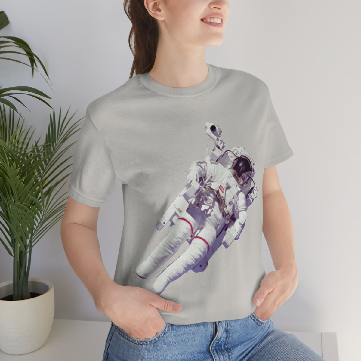 Astronaut In The Space Travel Unisex Jersey Short Sleeve T-Shirt Ichaku [Perfect Gifts Selection]