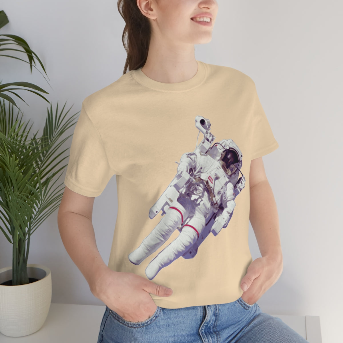 Astronaut In The Space Travel Unisex Jersey Short Sleeve T-Shirt Ichaku [Perfect Gifts Selection]