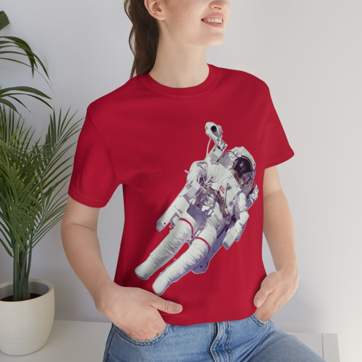 Astronaut In The Space Travel Unisex Jersey Short Sleeve T-Shirt Ichaku [Perfect Gifts Selection]