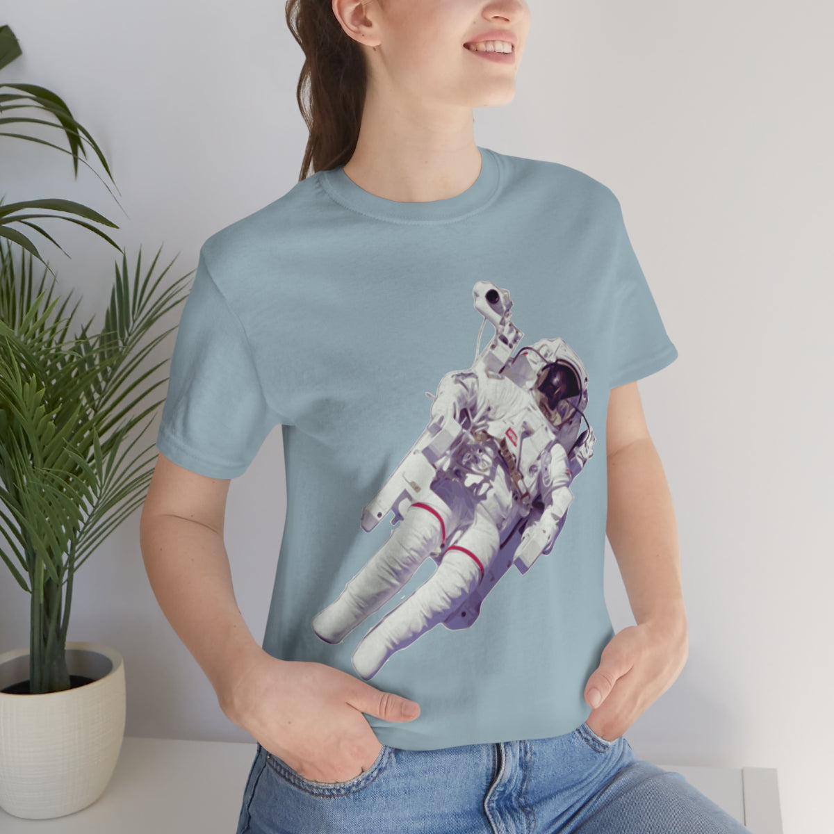 Astronaut In The Space Travel Unisex Jersey Short Sleeve T-Shirt Ichaku [Perfect Gifts Selection]