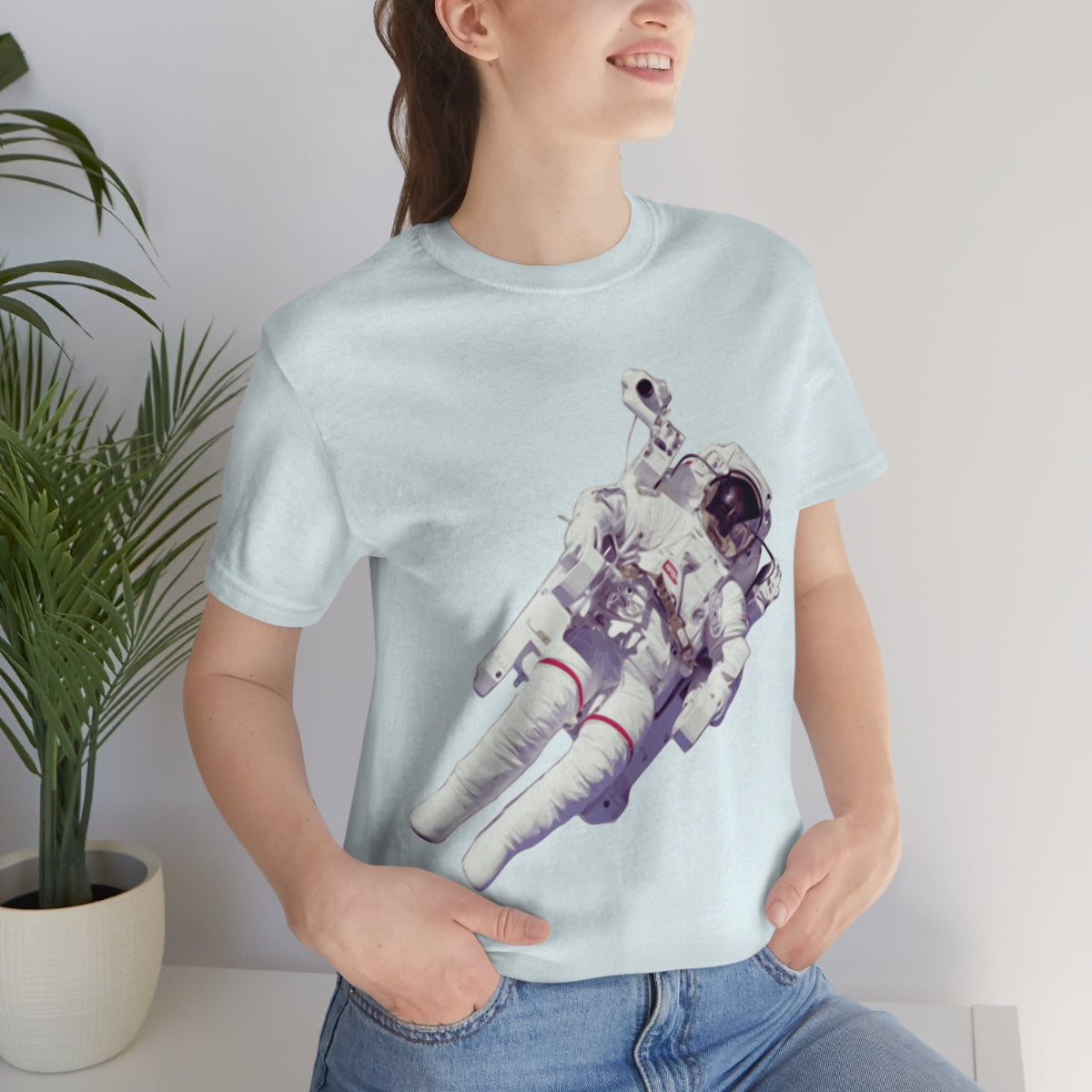 Astronaut In The Space Travel Unisex Jersey Short Sleeve T-Shirt Ichaku [Perfect Gifts Selection]