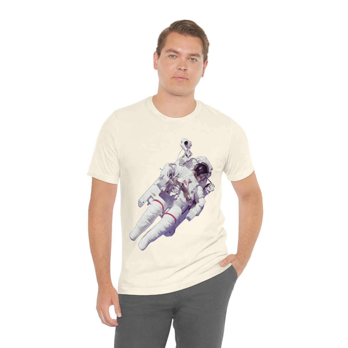 Astronaut In The Space Travel Unisex Jersey Short Sleeve T-Shirt Ichaku [Perfect Gifts Selection]