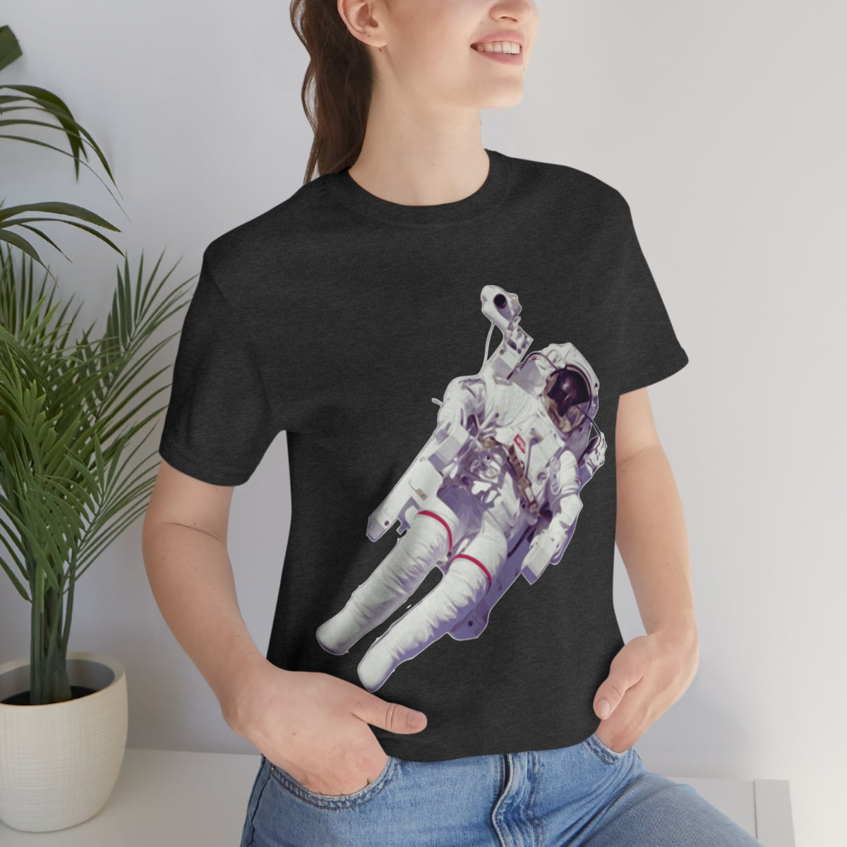 Astronaut In The Space Travel Unisex Jersey Short Sleeve T-Shirt Ichaku [Perfect Gifts Selection]