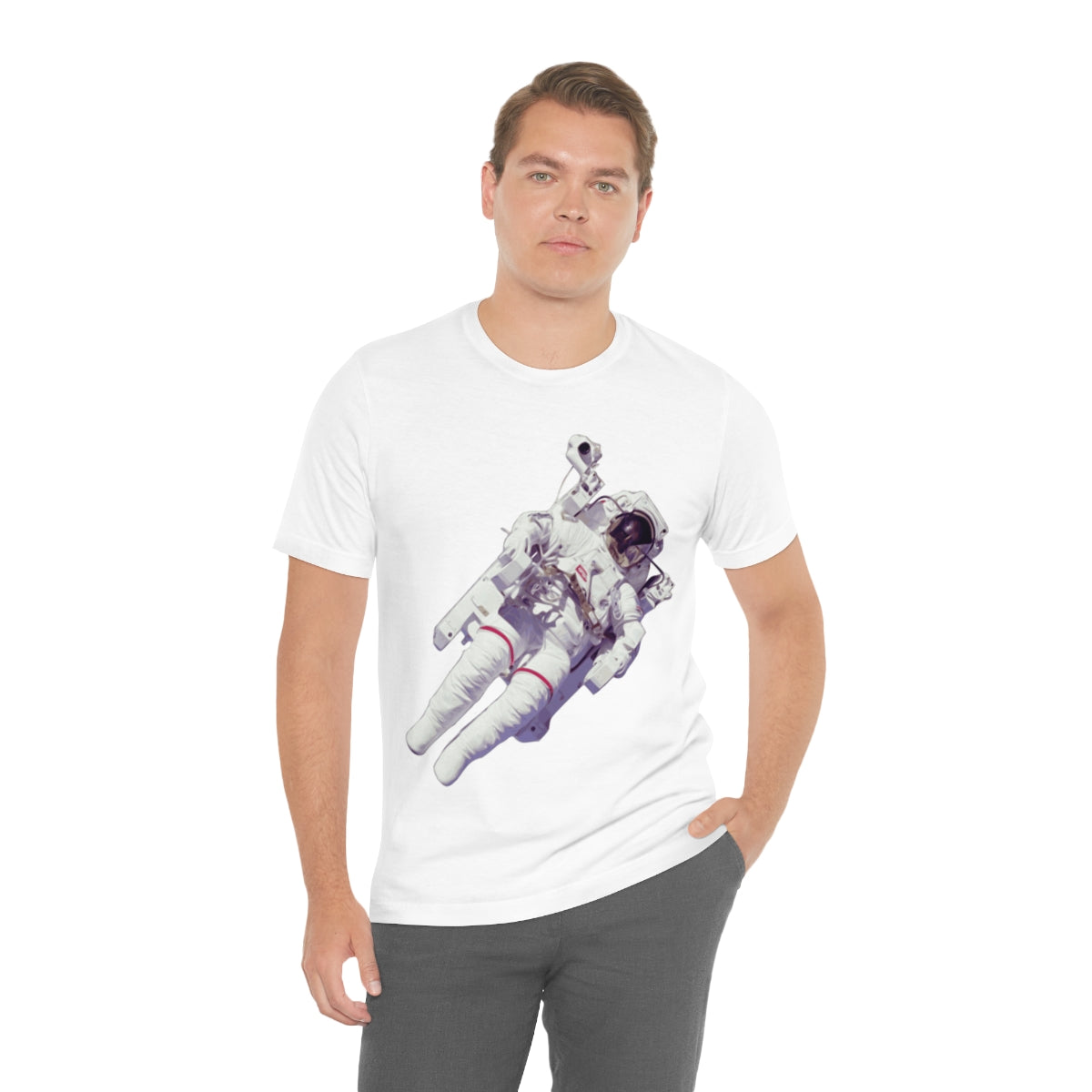 Astronaut In The Space Travel Unisex Jersey Short Sleeve T-Shirt Ichaku [Perfect Gifts Selection]