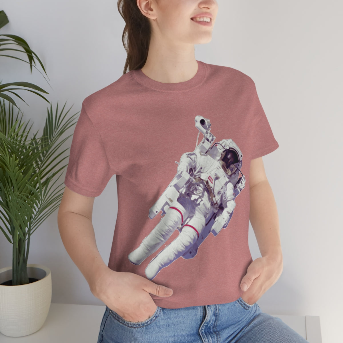 Astronaut In The Space Travel Unisex Jersey Short Sleeve T-Shirt Ichaku [Perfect Gifts Selection]