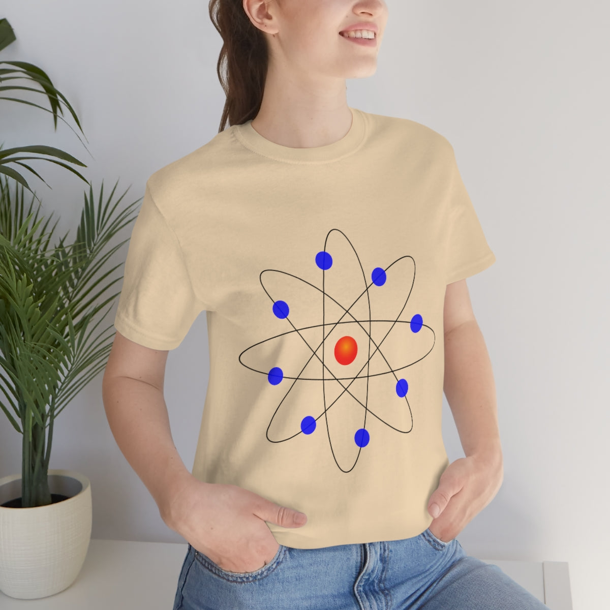 Atom Molecule Physics Chemistry Atomic Funny Science Minimalist Unisex Jersey Short Sleeve T-Shirt Ichaku [Perfect Gifts Selection]