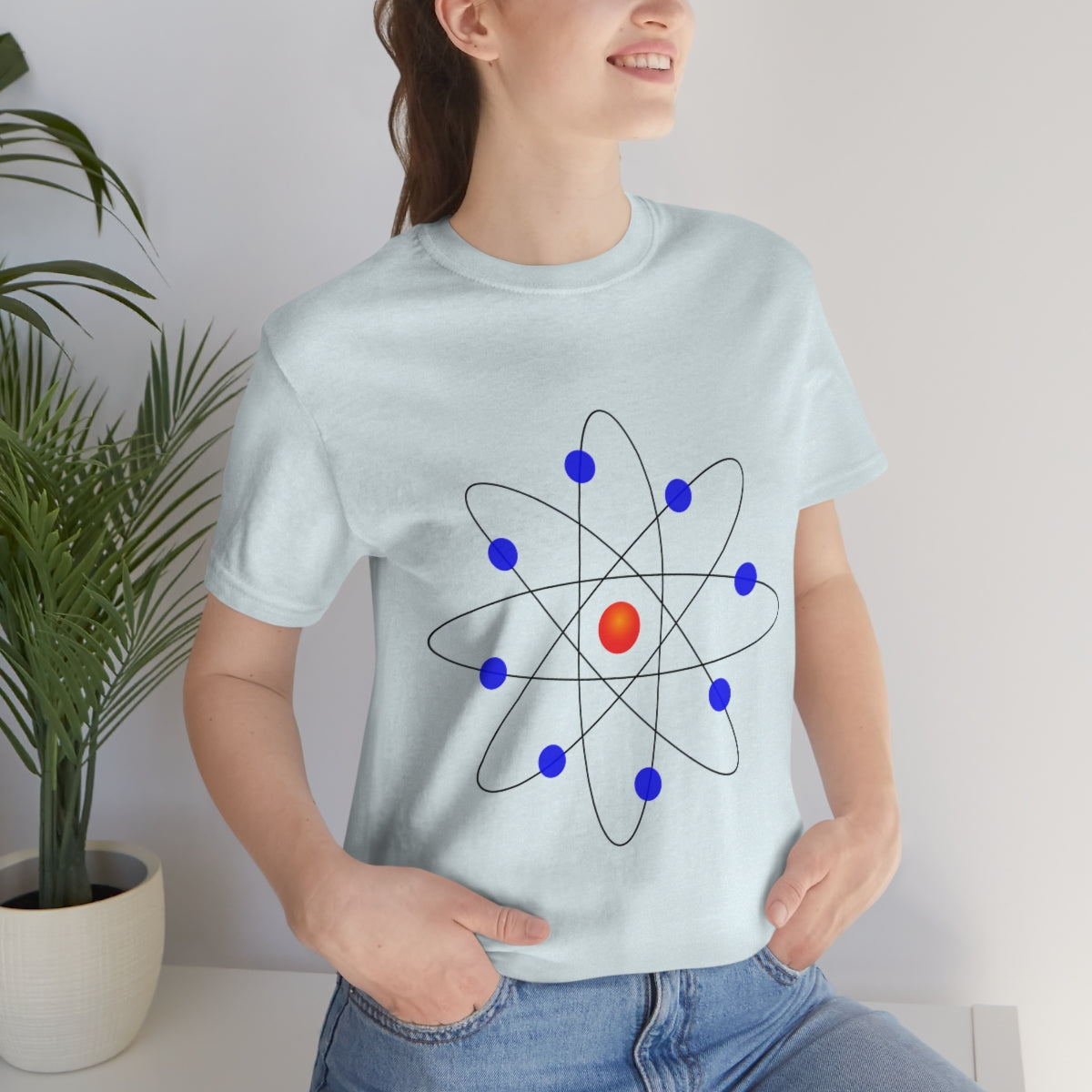 Atom Molecule Physics Chemistry Atomic Funny Science Minimalist Unisex Jersey Short Sleeve T-Shirt Ichaku [Perfect Gifts Selection]