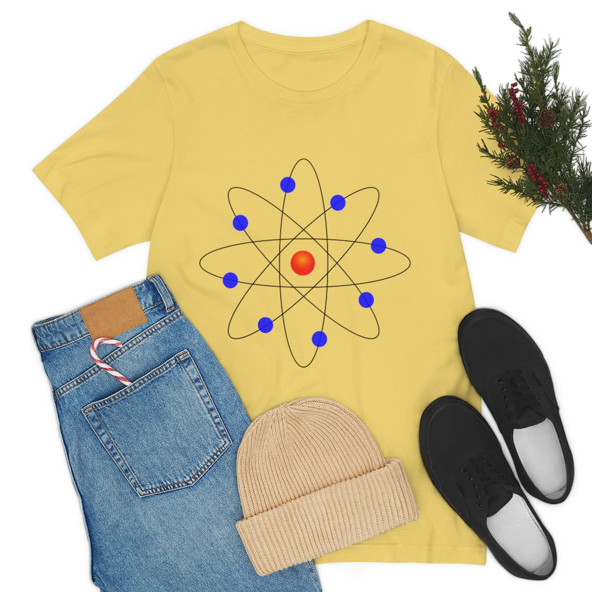 Atom Molecule Physics Chemistry Atomic Funny Science Minimalist Unisex Jersey Short Sleeve T-Shirt Ichaku [Perfect Gifts Selection]